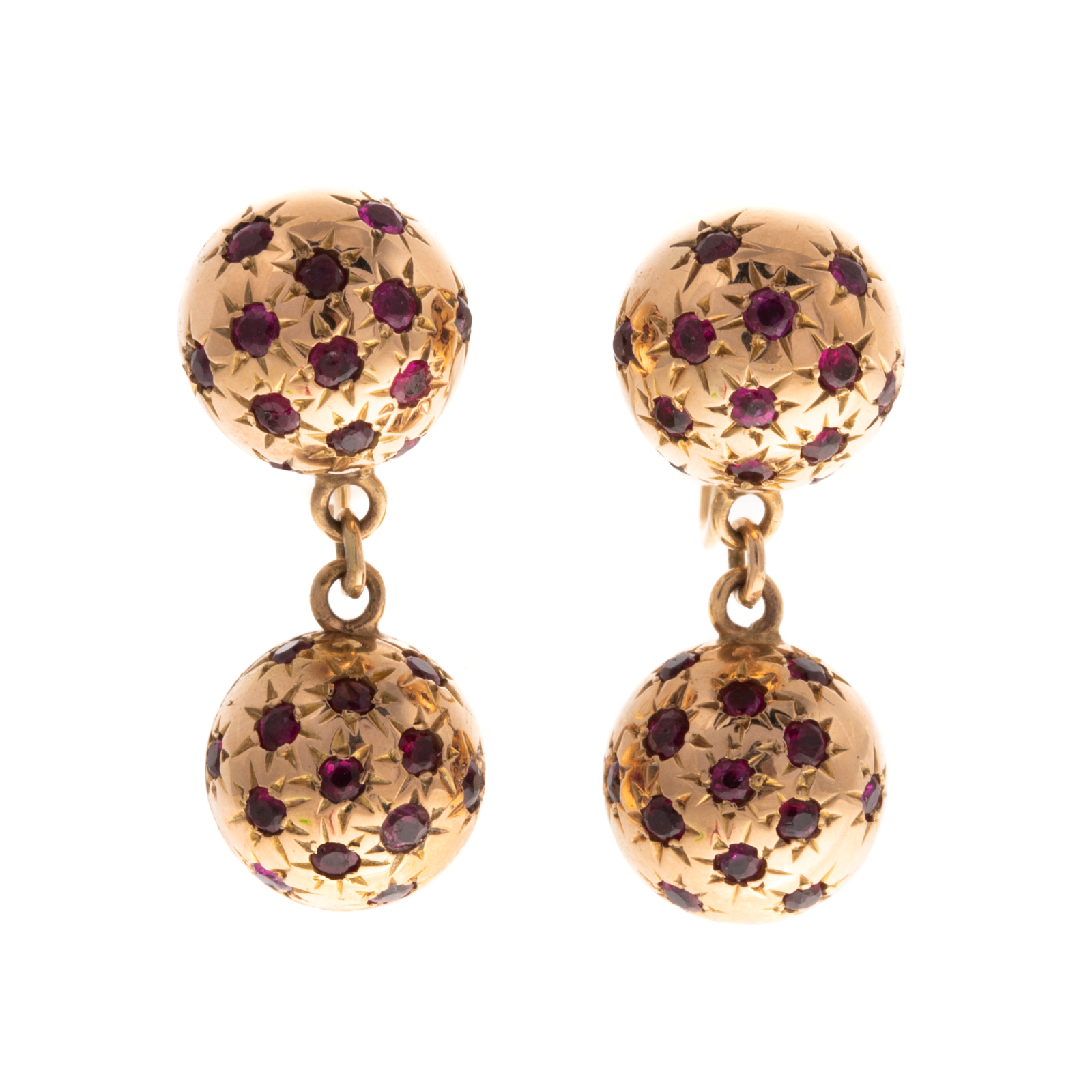 A PAIR OF RUBY BALL EARRINGS IN 29df77