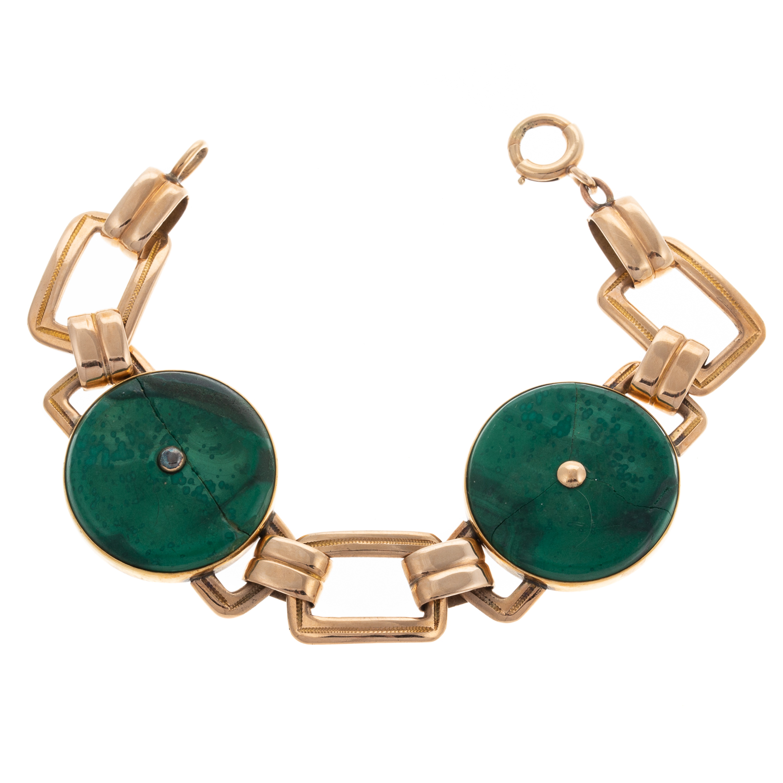 A VINTAGE MALACHITE BRACELET IN