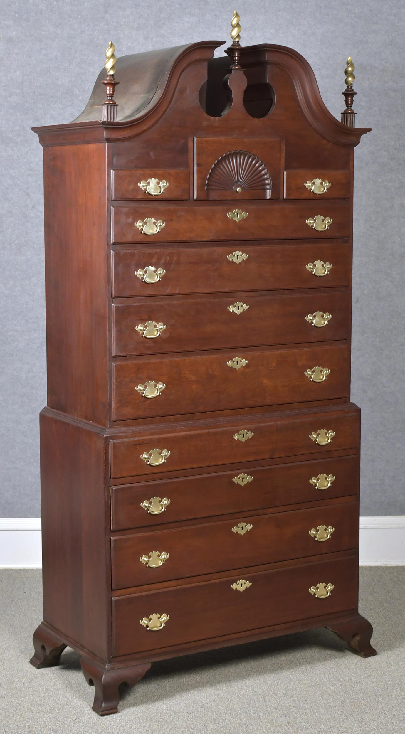 18TH C. CHIPPENDALE CHERRY CHEST