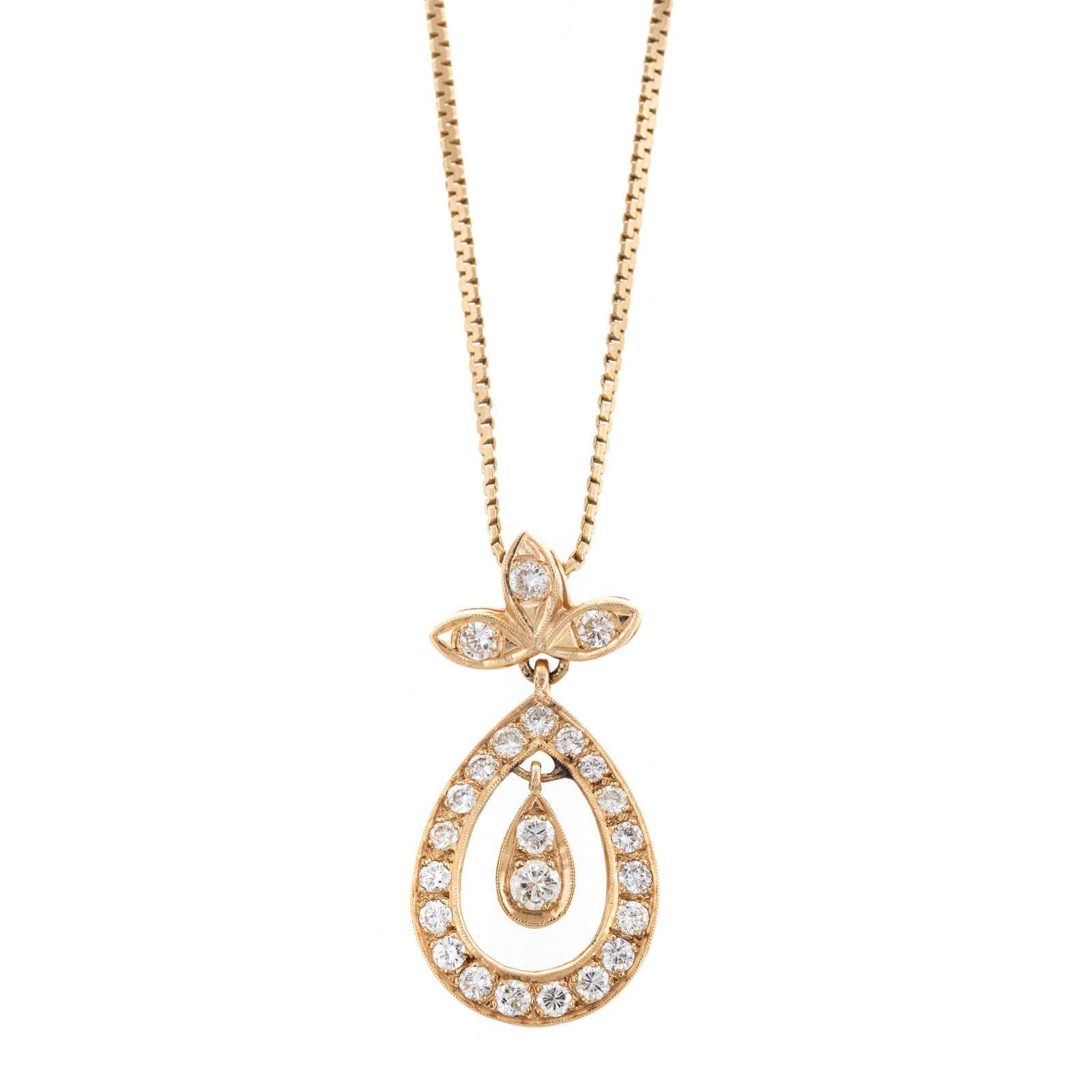 A DIAMOND OPEN PEAR SHAPE PENDANT 29dfd4