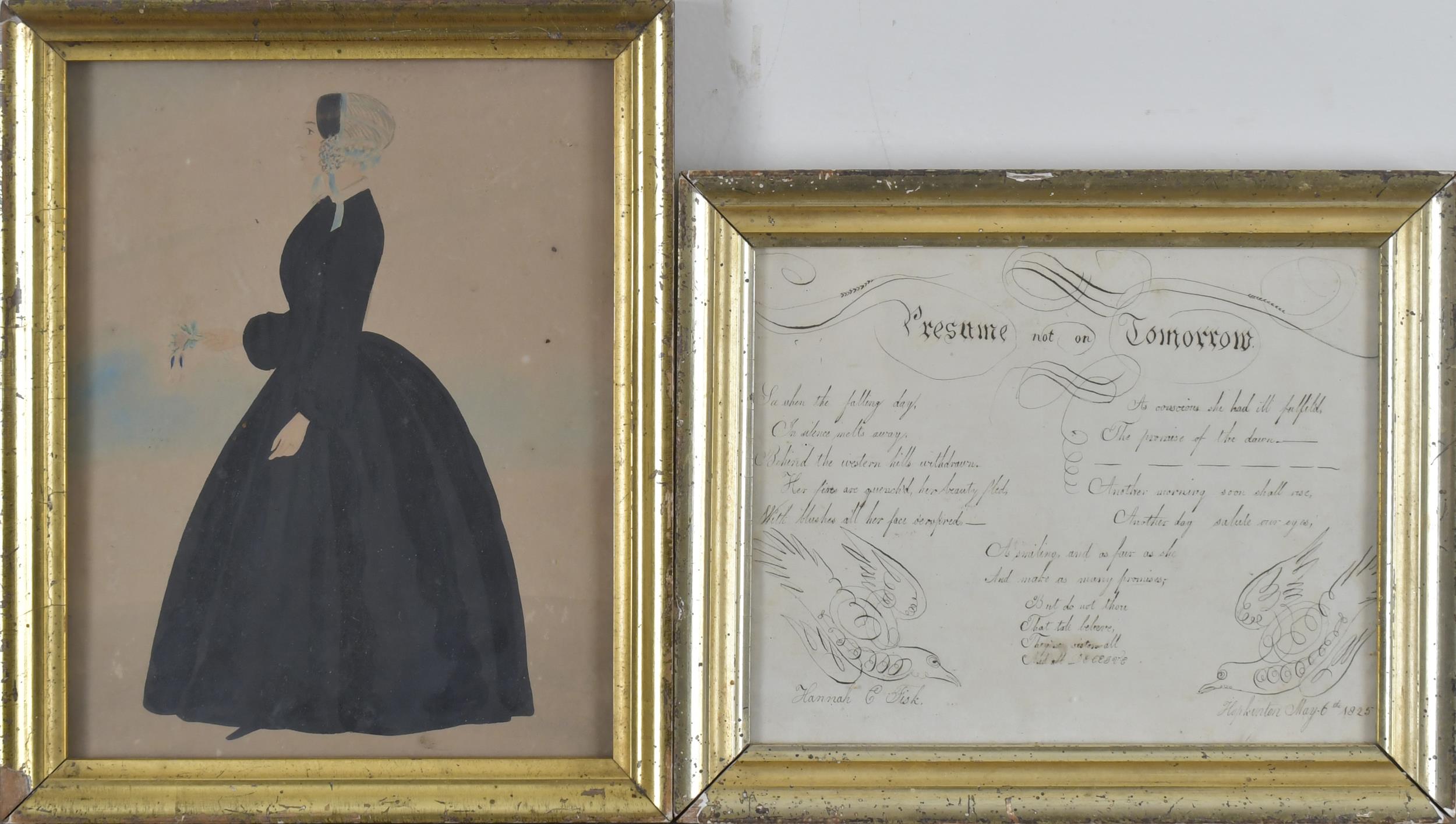 19TH C SILHOUETTE AND NH CALLIGRAPHY  29dfe7