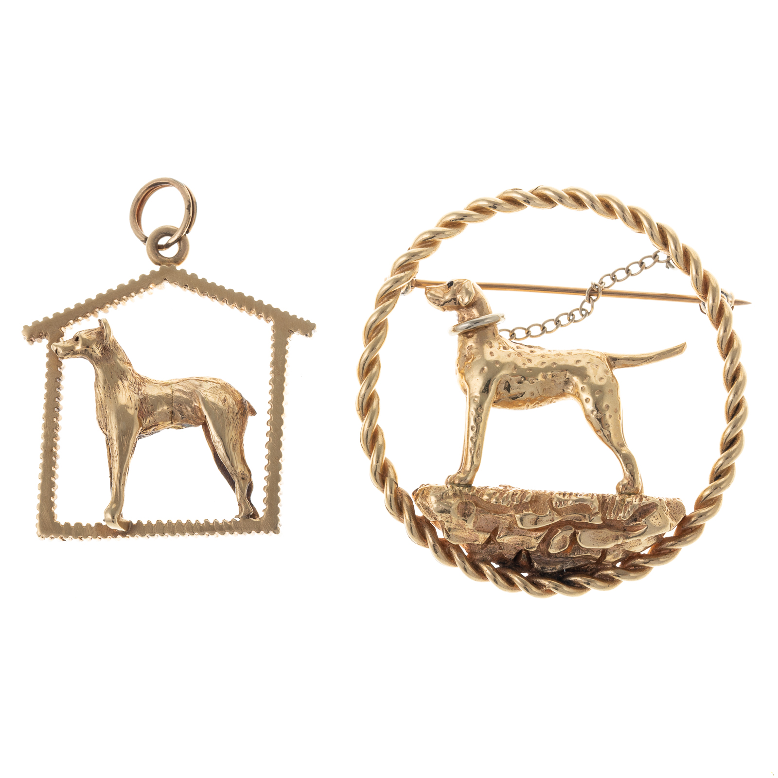 A DOG PENDANT DOG BROOCH IN 14K 29e008