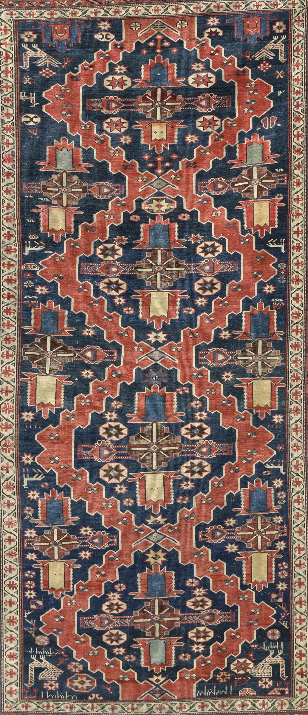 ANTIQUE CAUCASIAN SCATTER RUG  29e01e