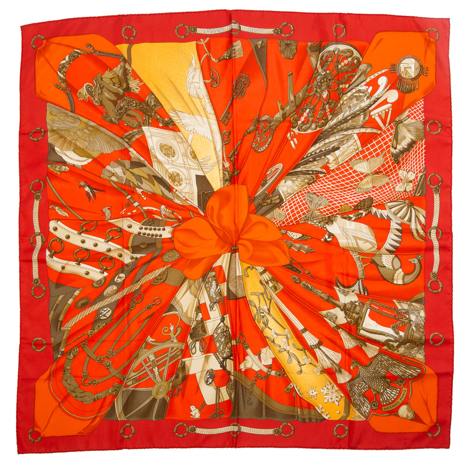 AN HERMES SCARF “SOLEIL DE SOIE”