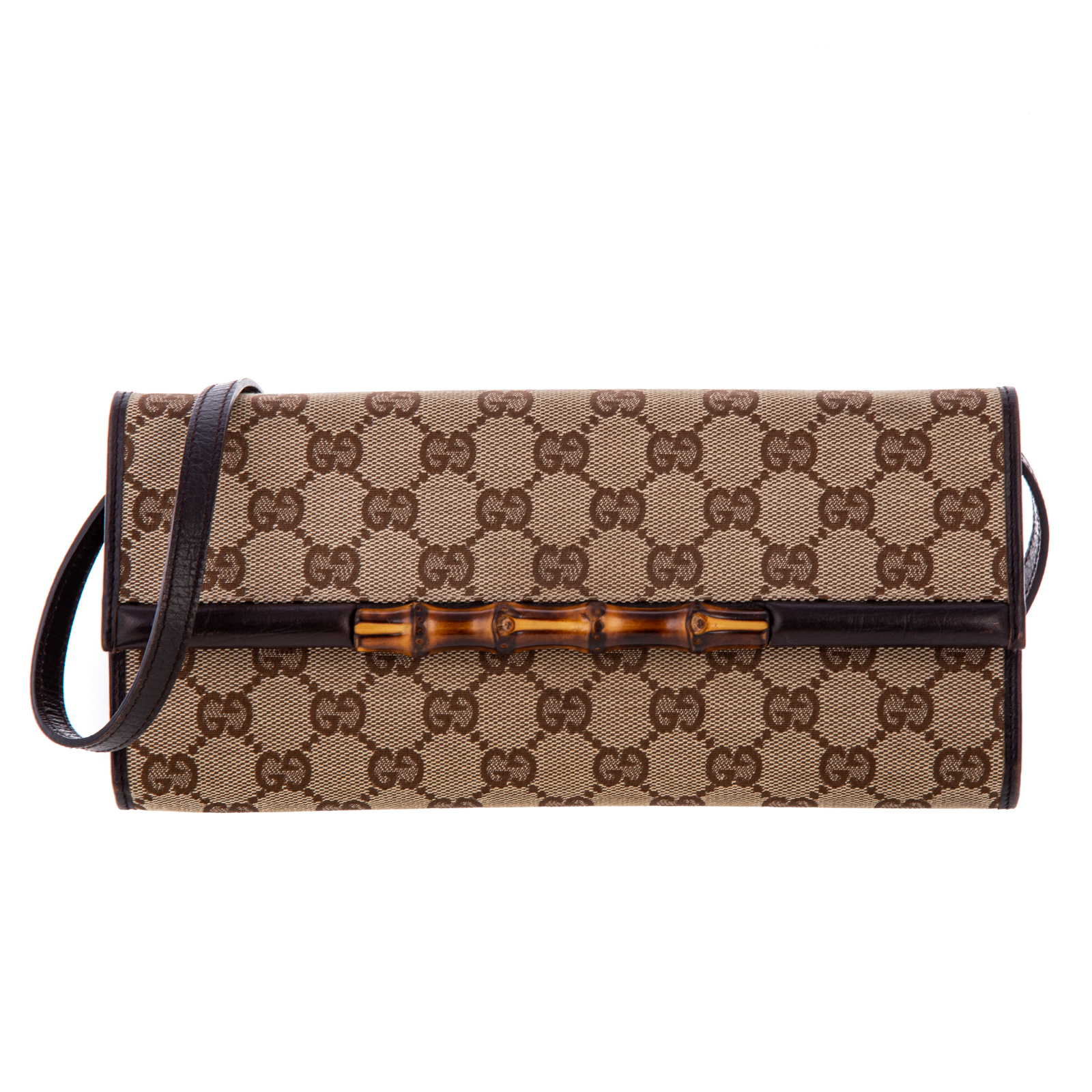 A GUCCI BAMBOO SHOULDER BAG A brown 29e068