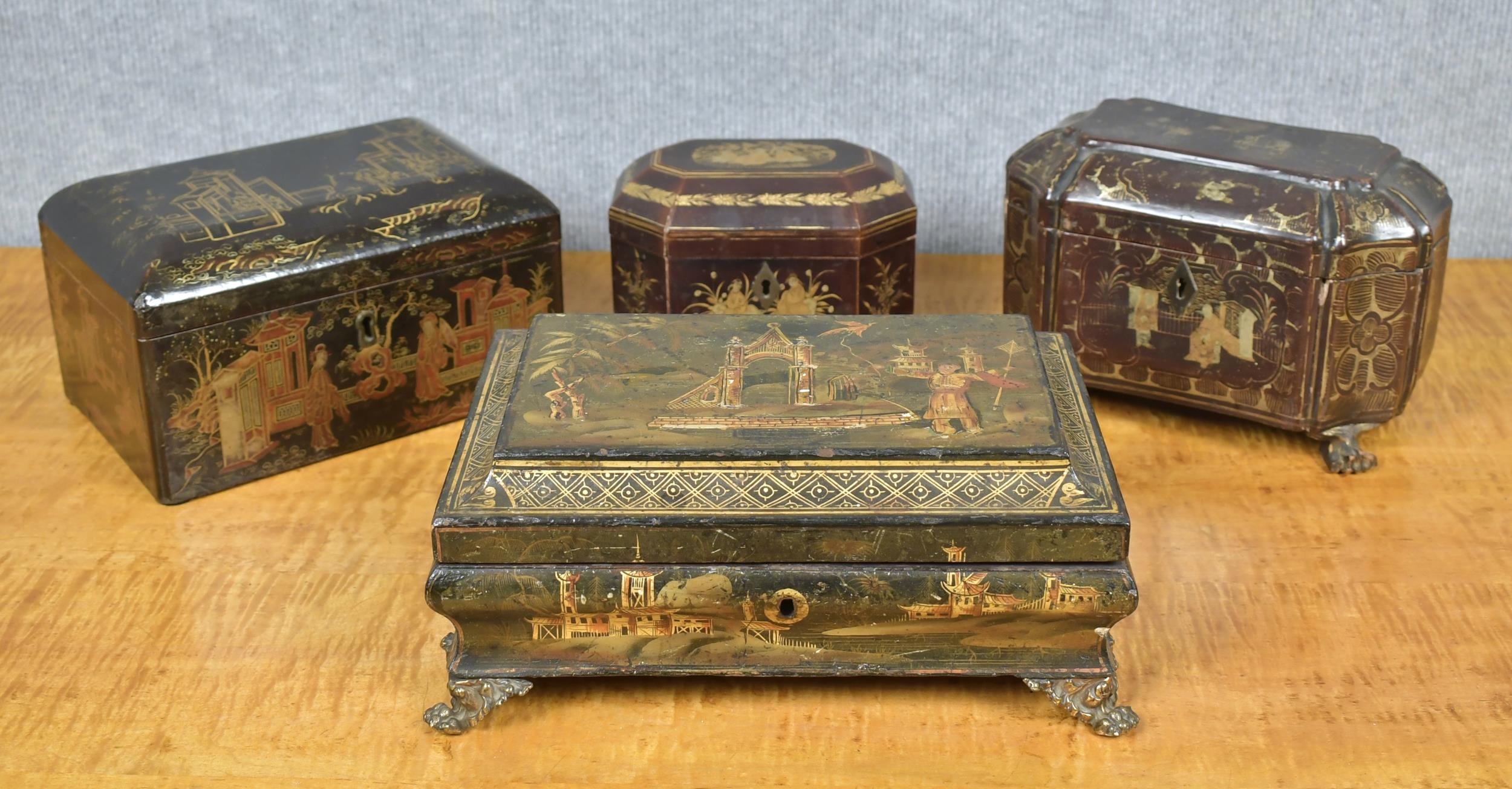 FOUR EARLY 19TH C CHINOISERIE 29e13d