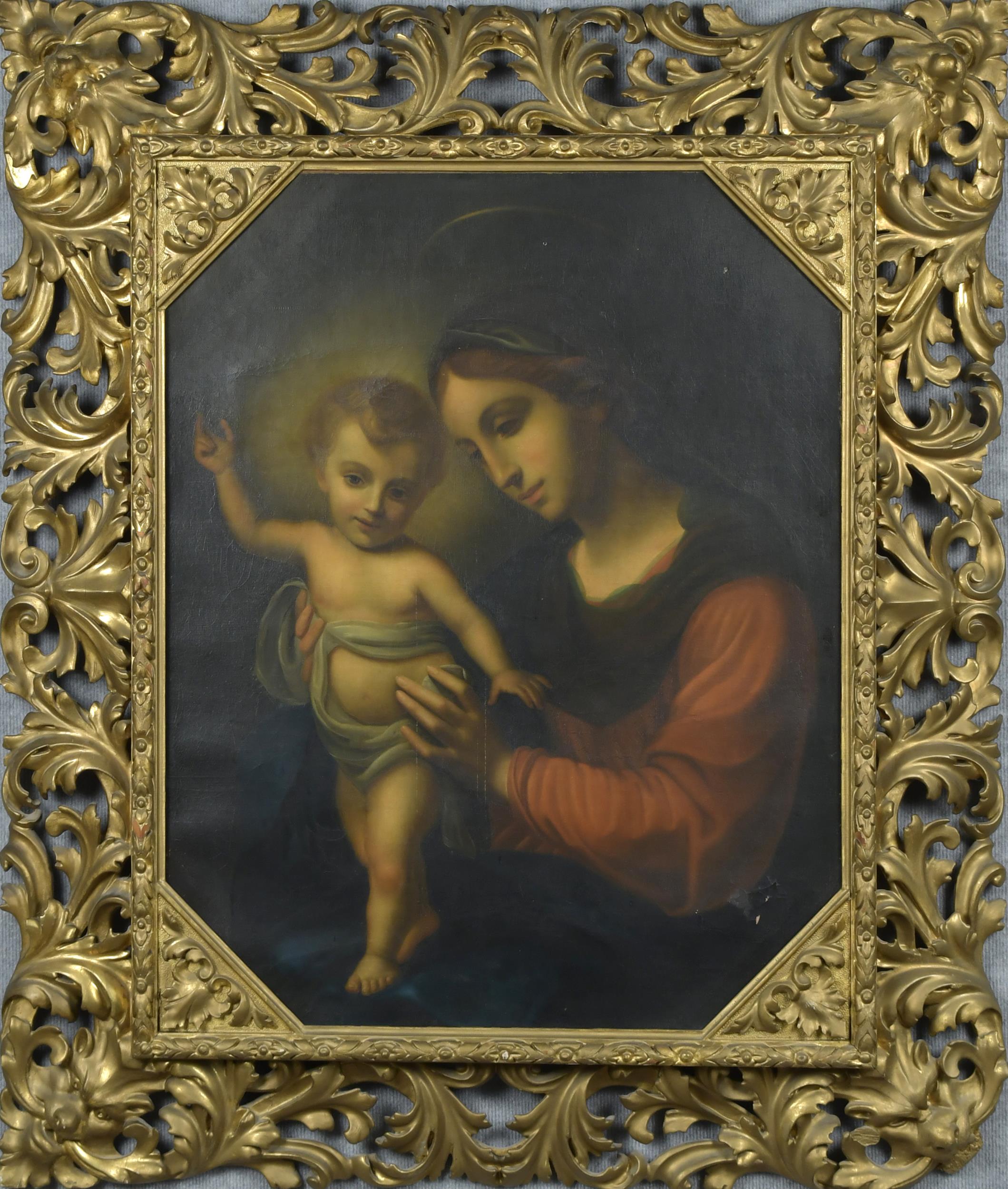 19TH C OIL ON CAVNAS MADONNA 29e144