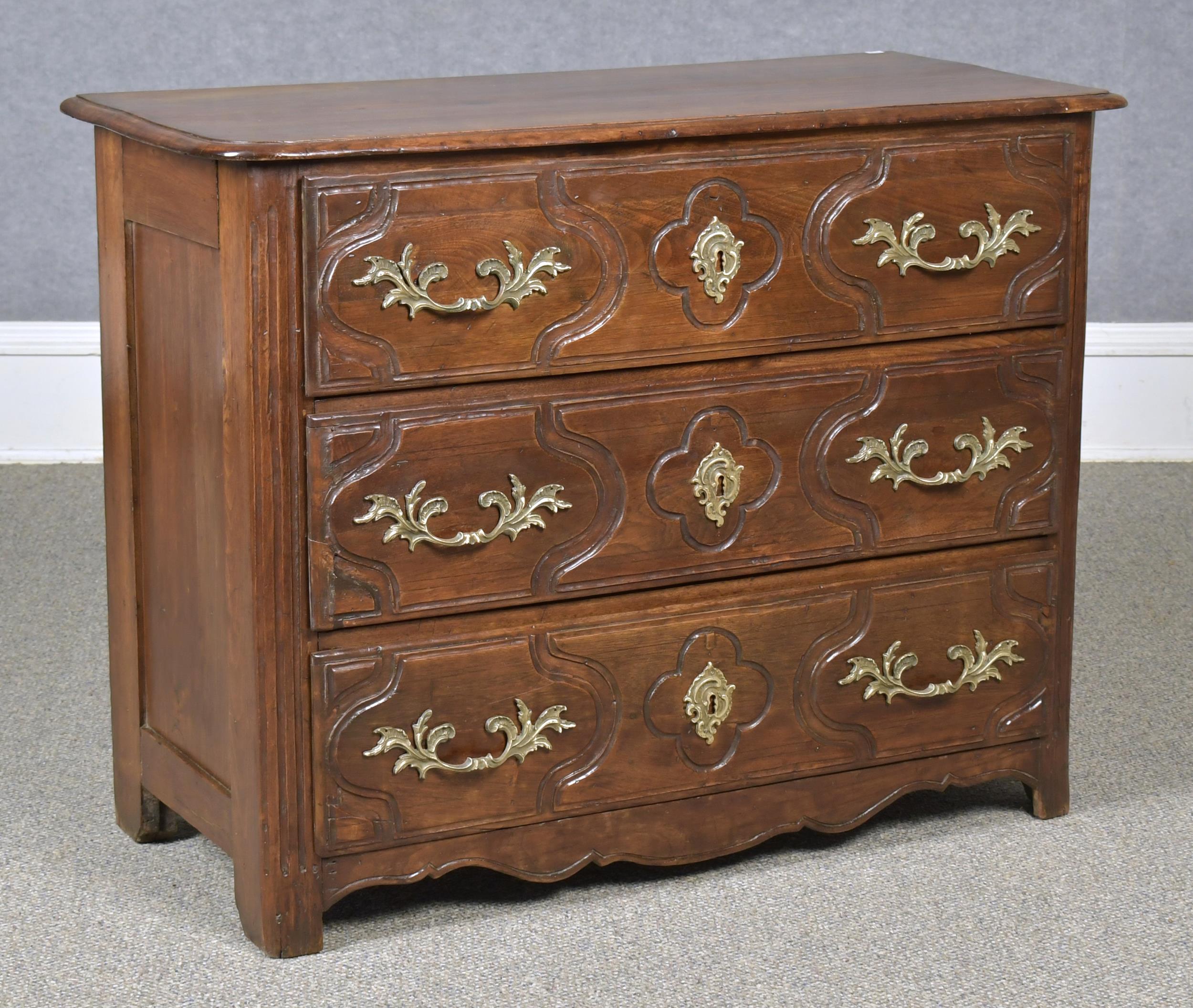 19TH C FRENCH THREE DRAWER WALNUT 29e16b