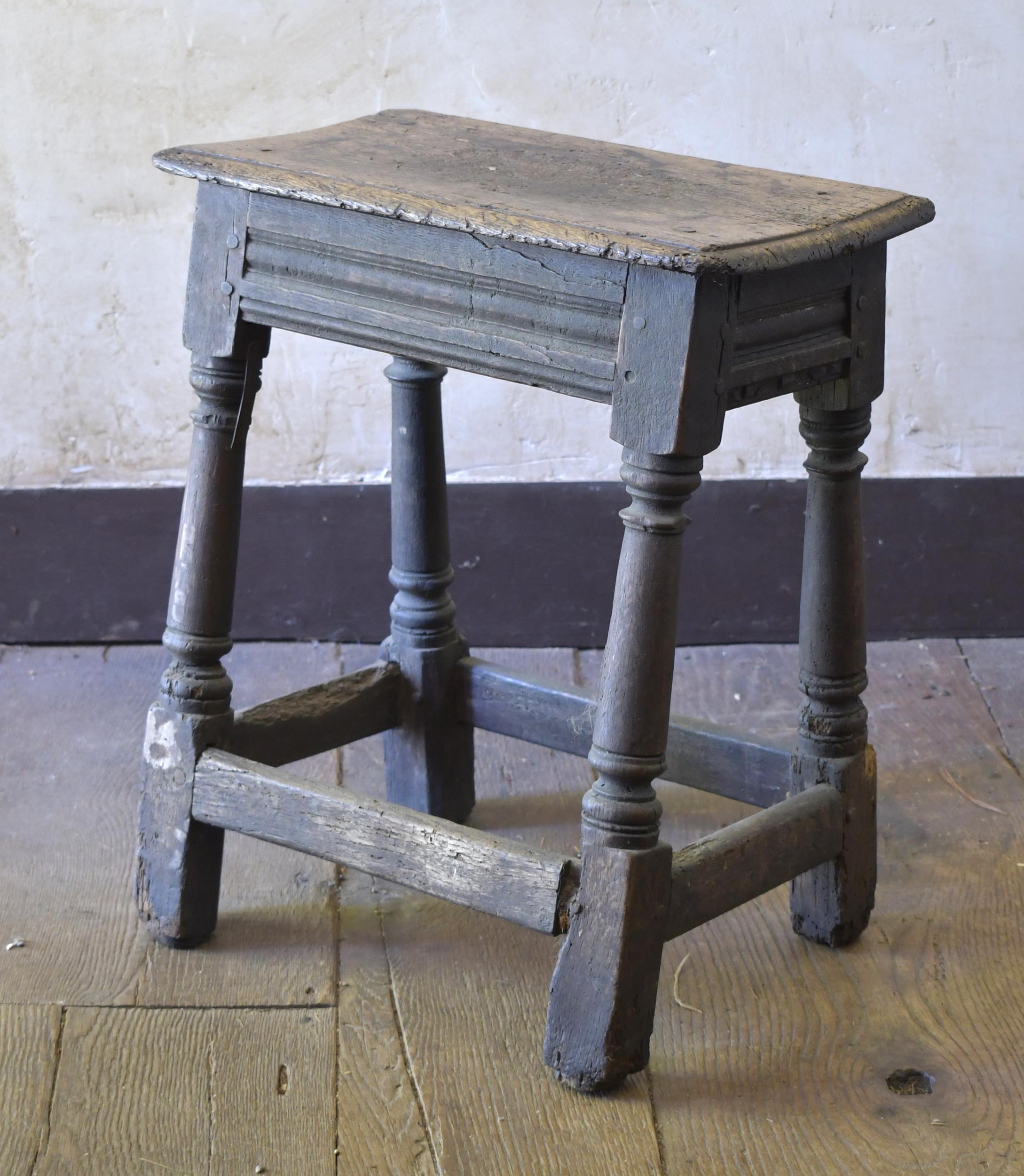 17TH C. ENGLISH JOINT STOOL. A