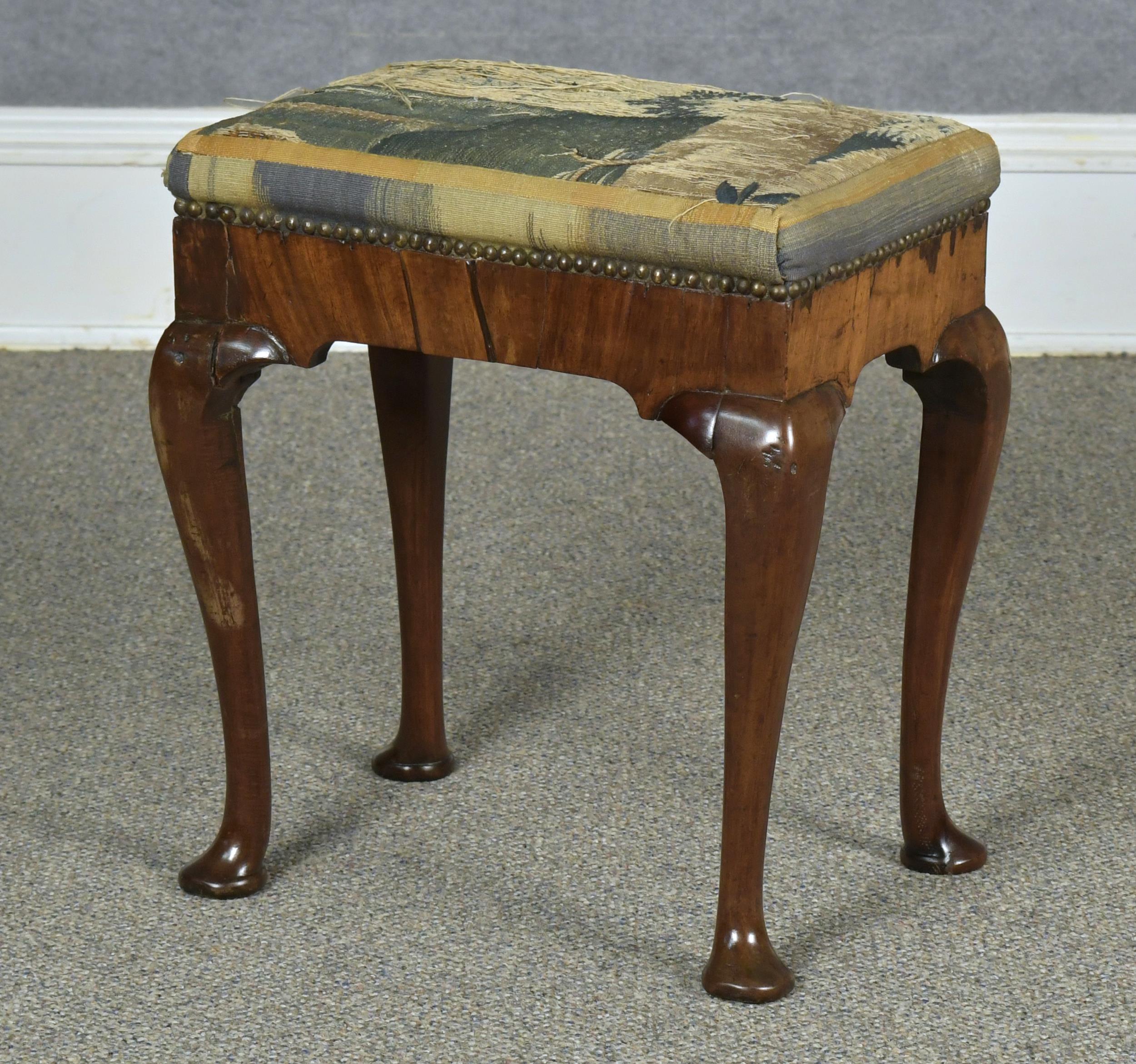 18TH C QUEEN ANNE MAHOAGNY FOOTSTOOL  29e190
