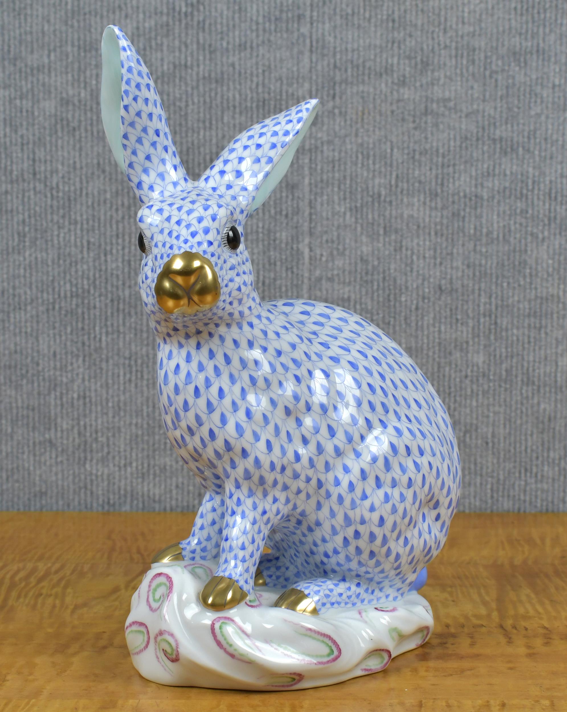 HEREND PORCELAIN RABBIT. A hand