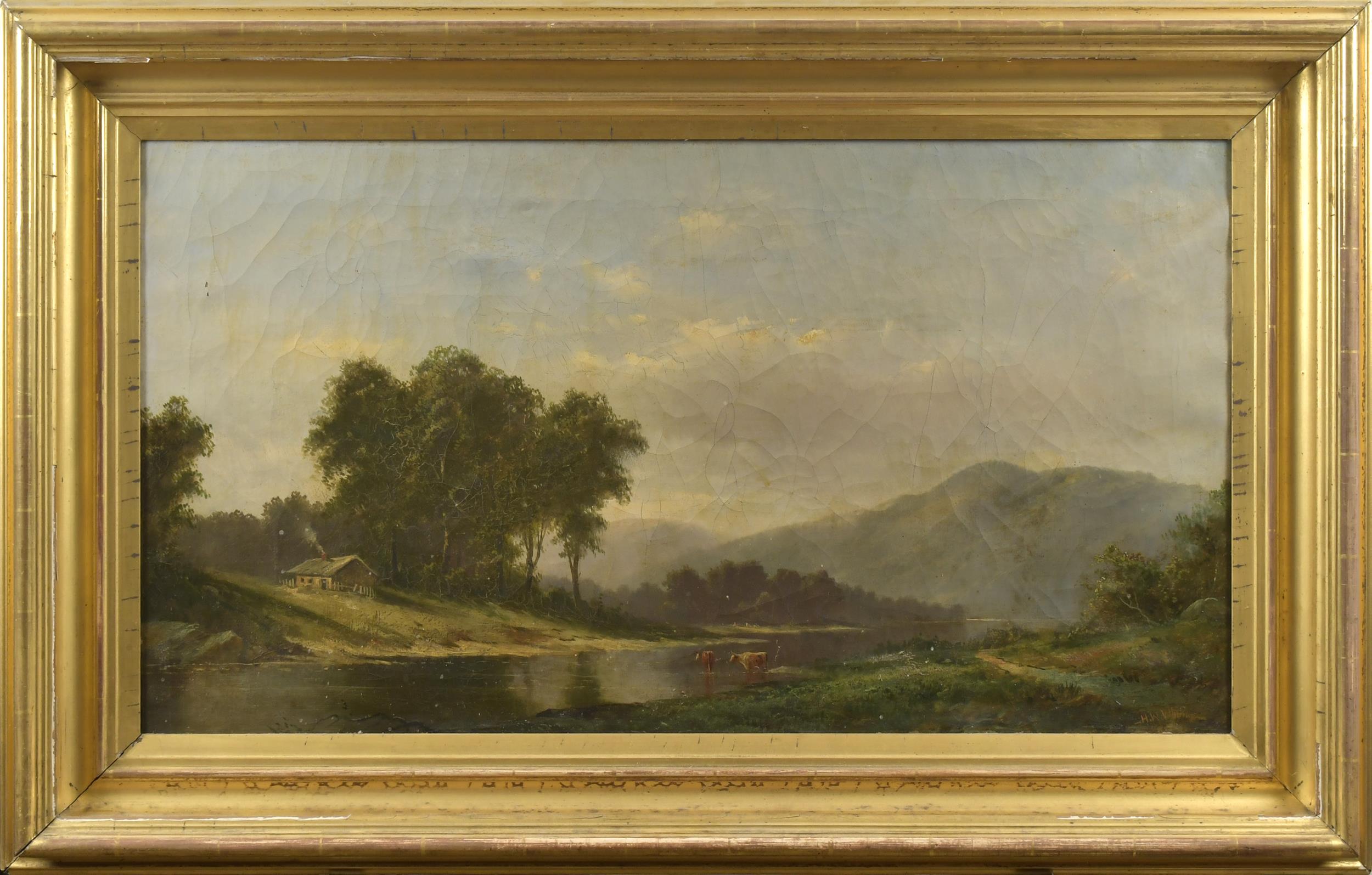 HENRY WHITING 19TH C. O/C , RIVER