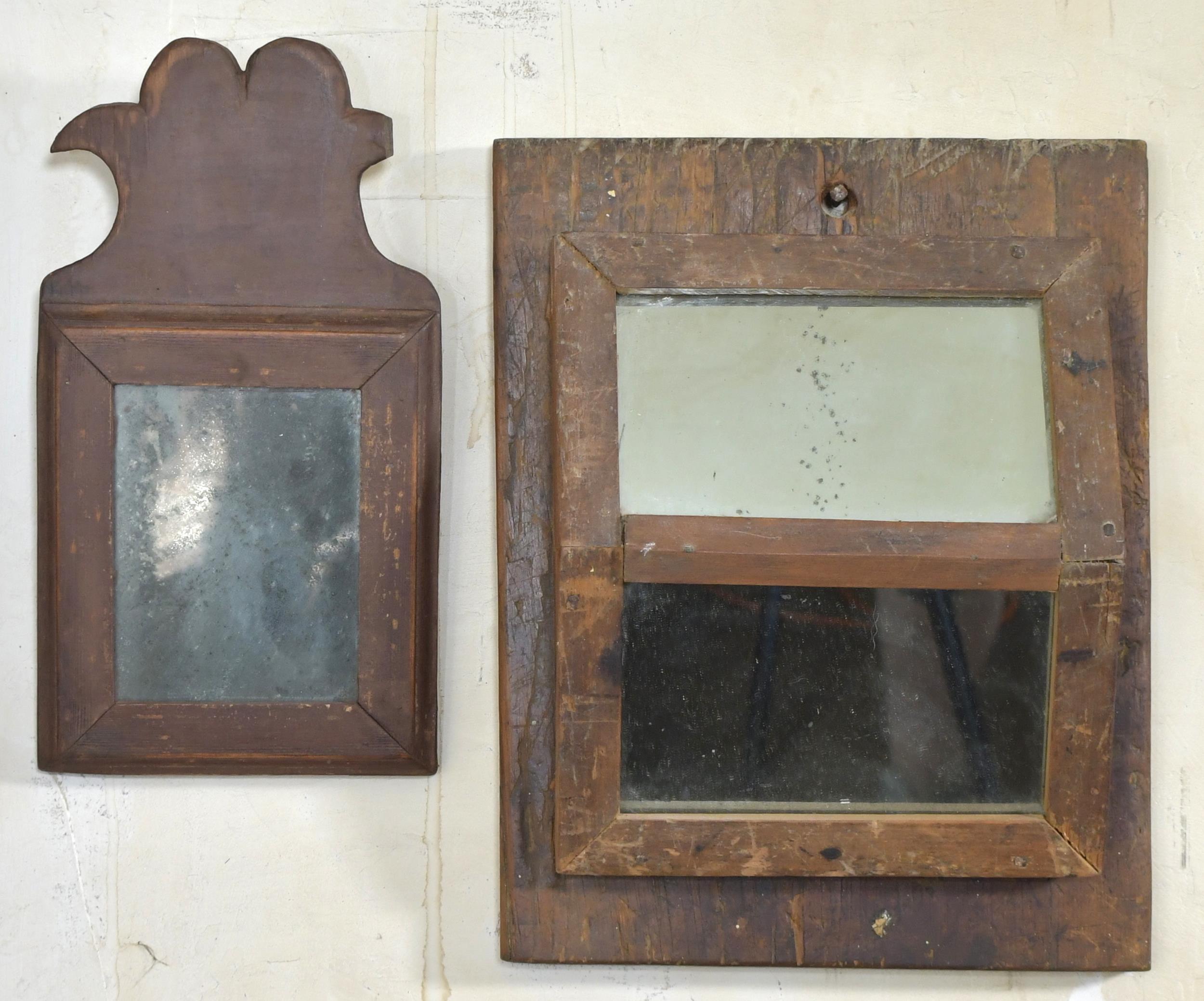 TWO COUNTRY PRIMITIVE WALL MIRRORS  29e24d