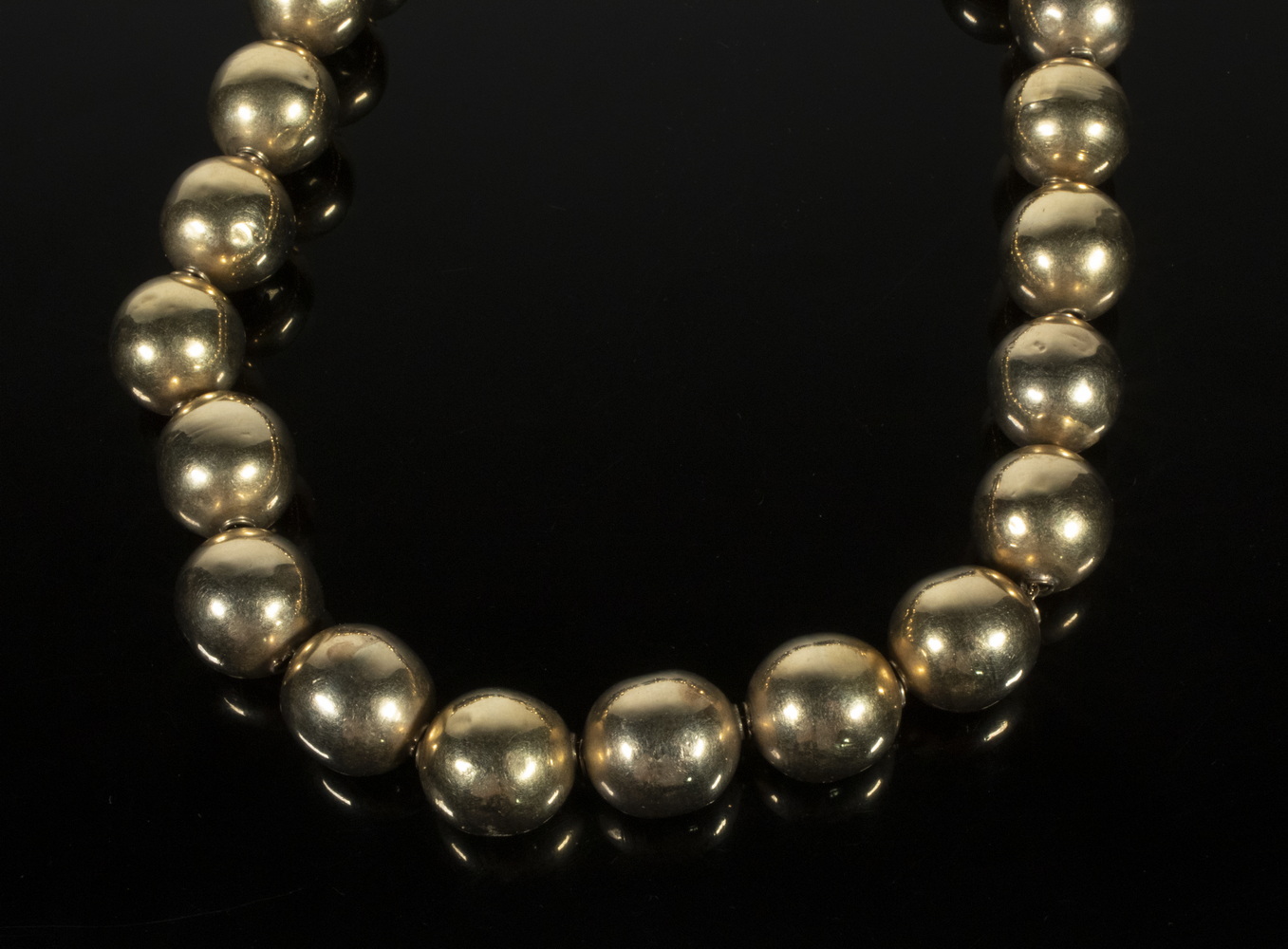 GOLD BEAD NECKLACE 14K Yellow Gold 29e3cb