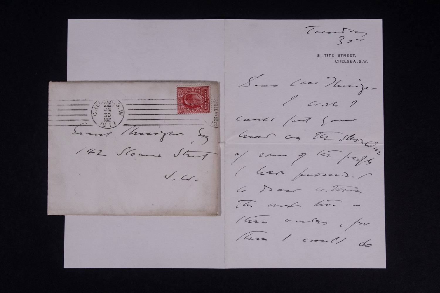 JOHN SINGER SARGENT LETTER TO ACTOR 29e404