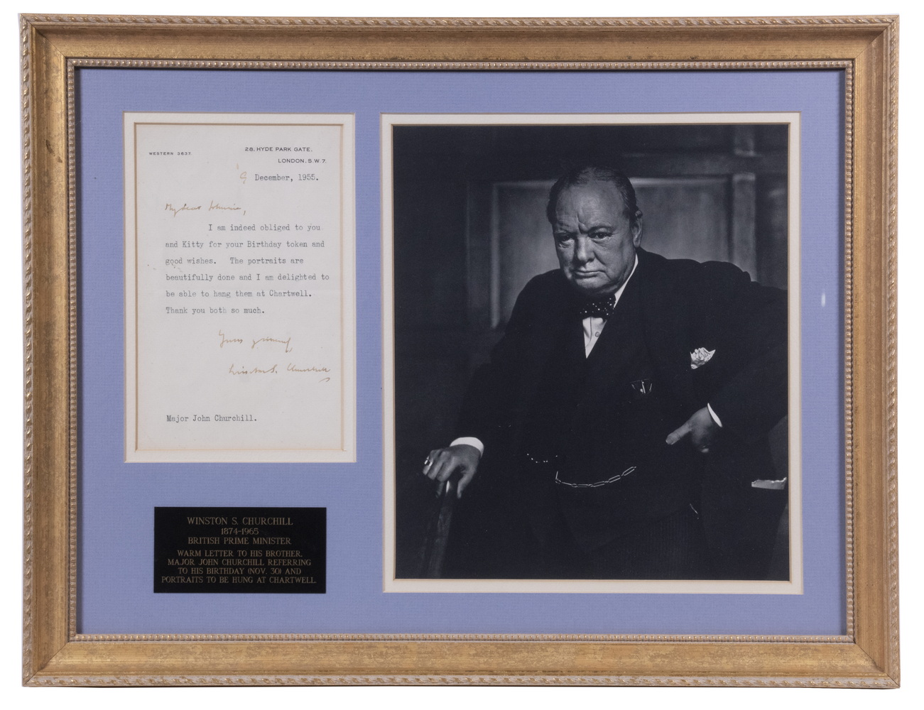 WINSTON CHURCHILL TLS LETTER TO 29e3fd