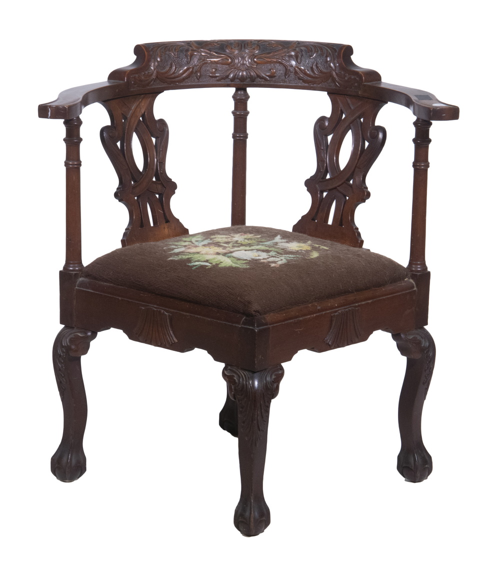 VICTORIAN CORNER CHAIR 19th c. Mahogany