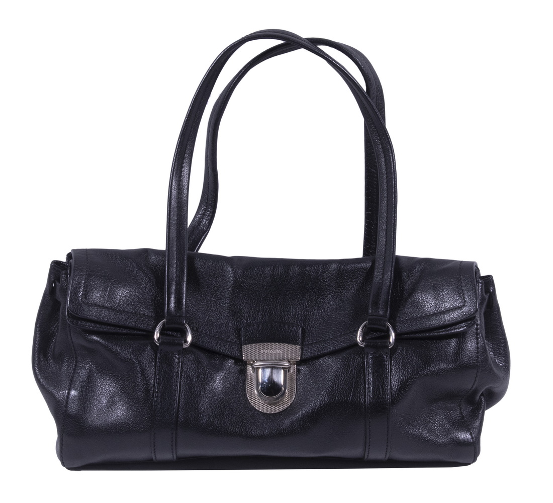 PRADA HANDBAG Black leather, with