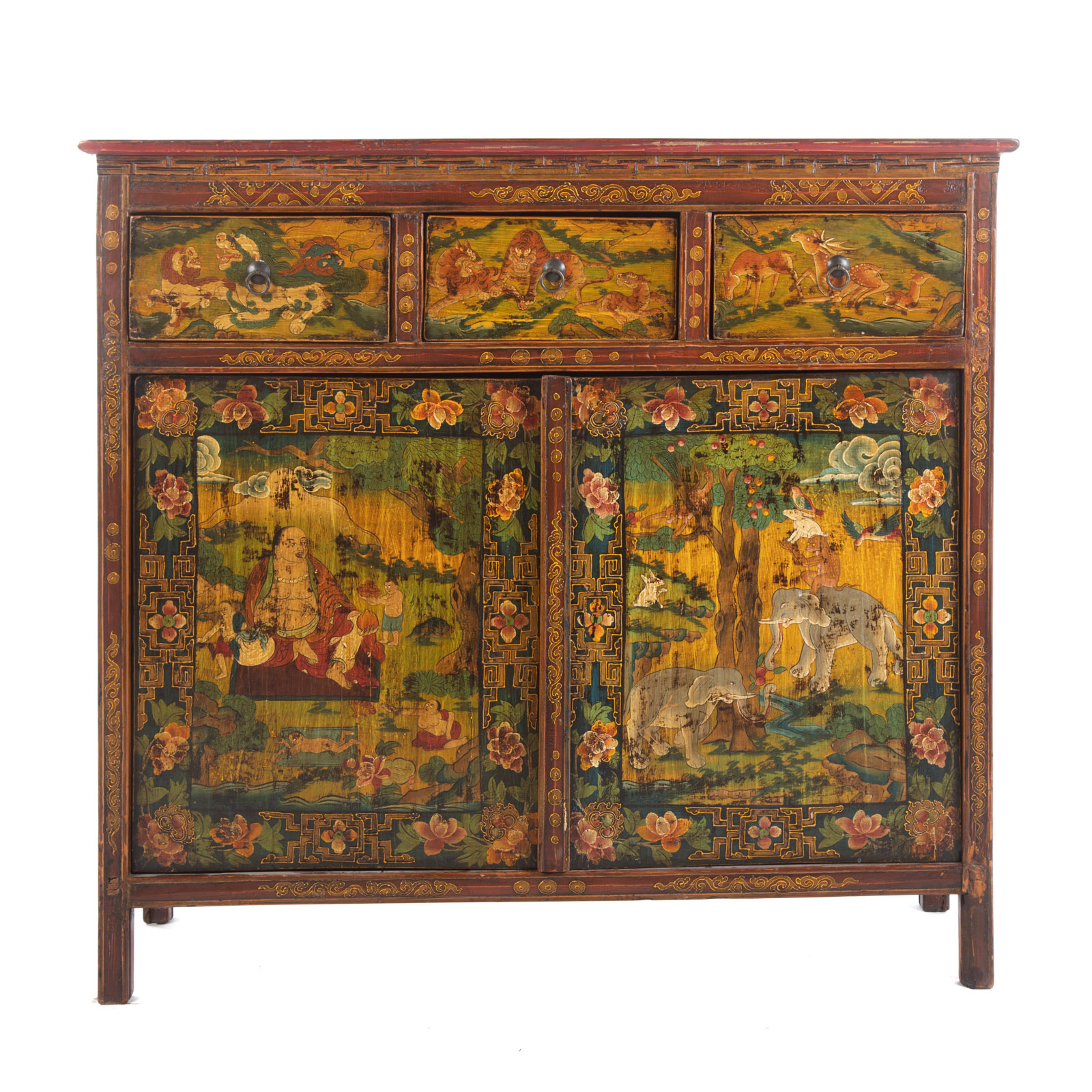 CHINESE STYLE PAINTED CABINET 20th