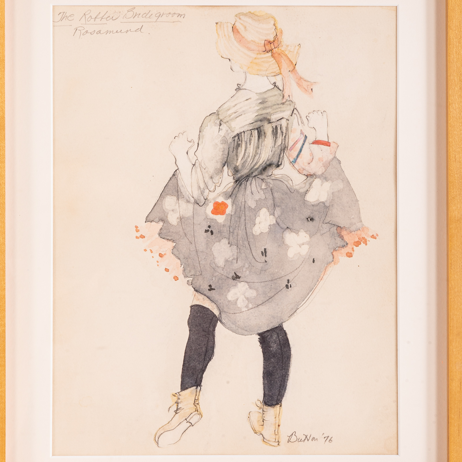 JEANNE BUTTON. COSTUME DESIGN, WATERCOLOR