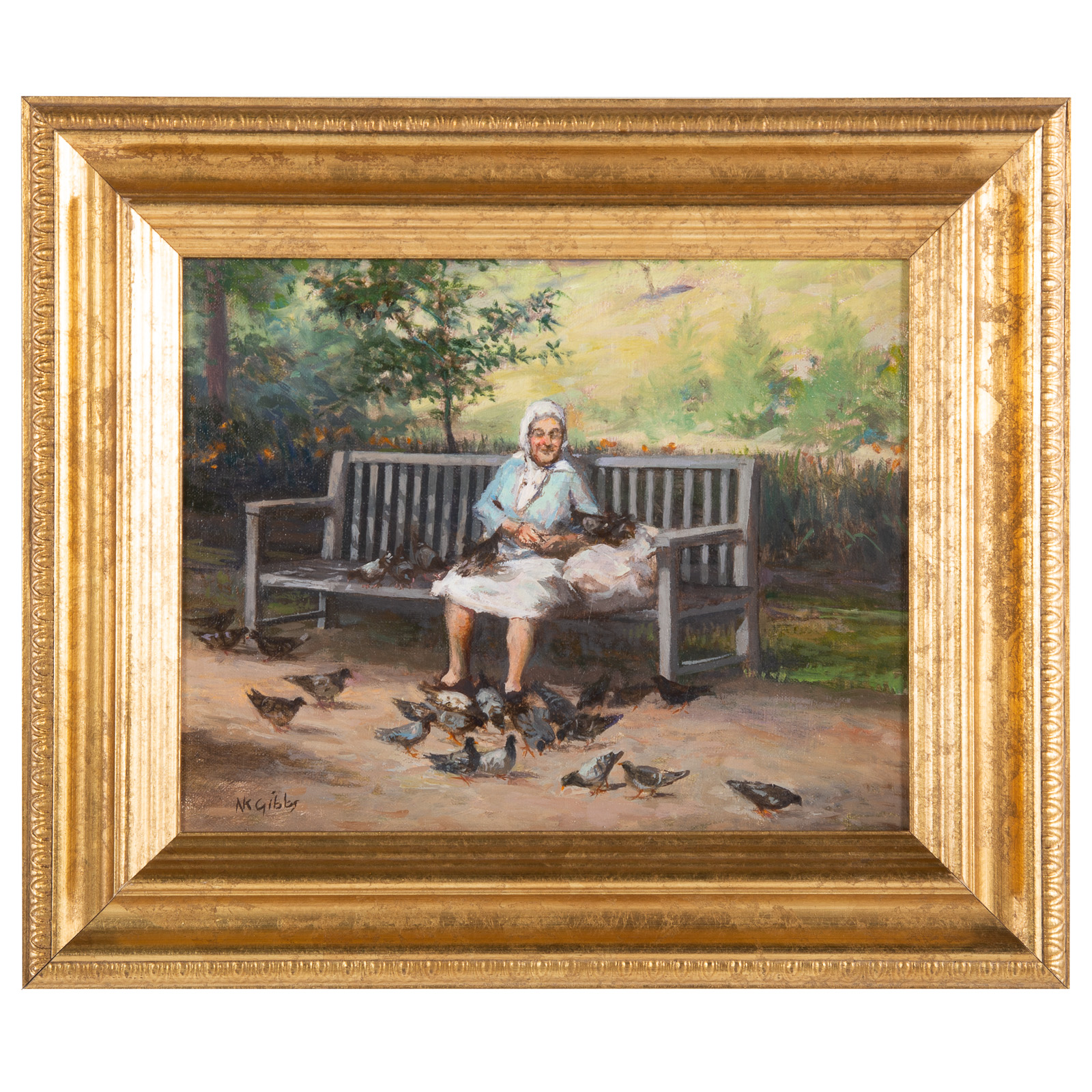 NATHANIEL K. GIBBS. "THE PARK BENCH,"