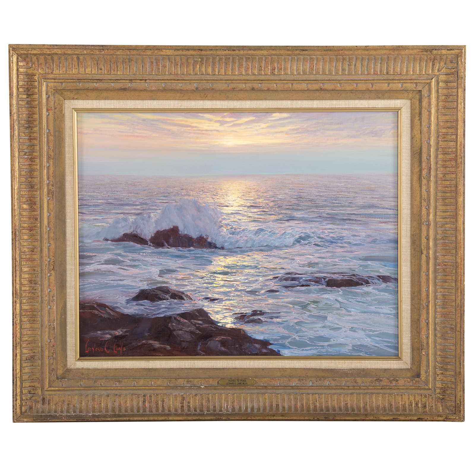 LEONARD C LANE SUNSET SEASCAPE  29e61a