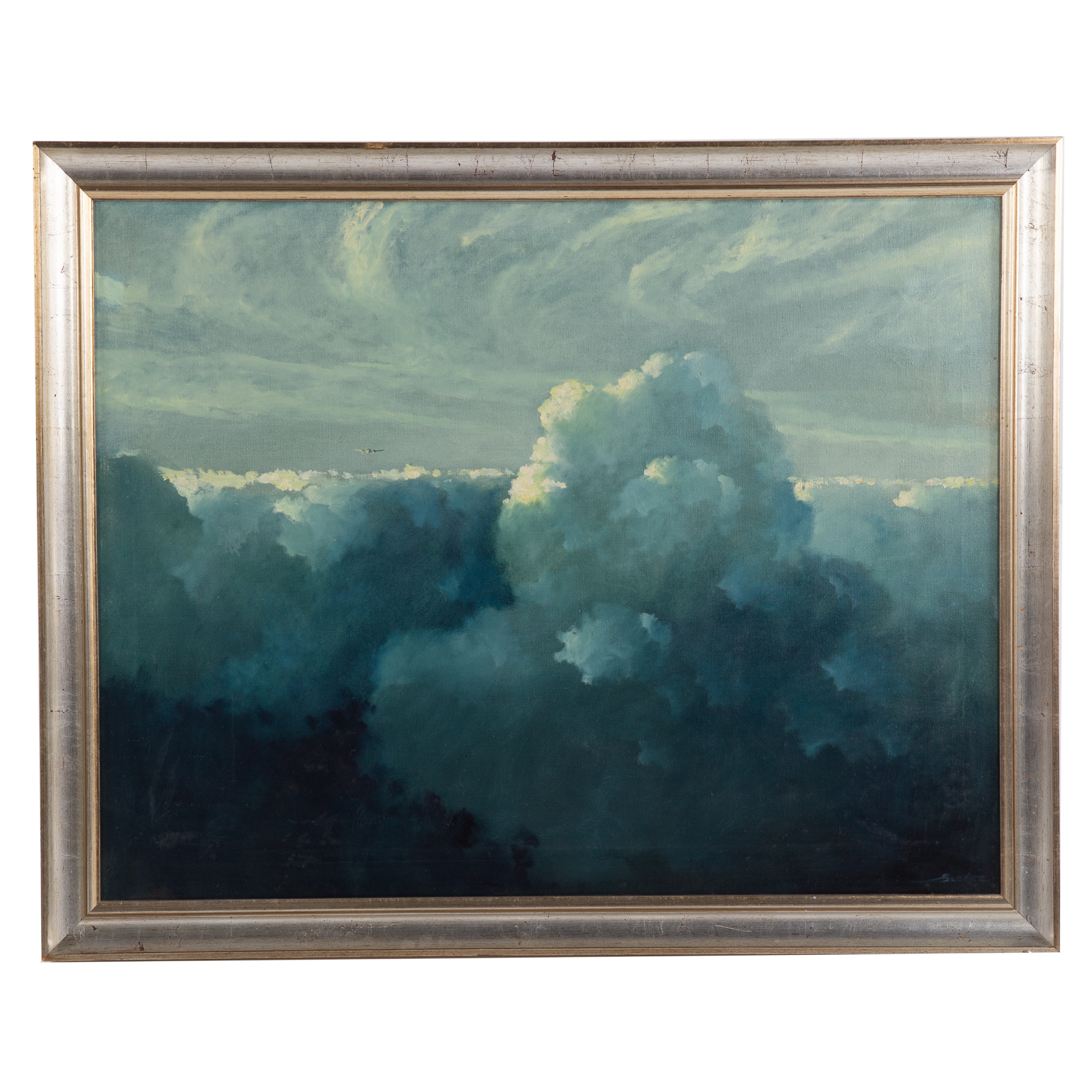 ERIC SLOANE. CLOUDSCAPE WITH AIRPLANE,