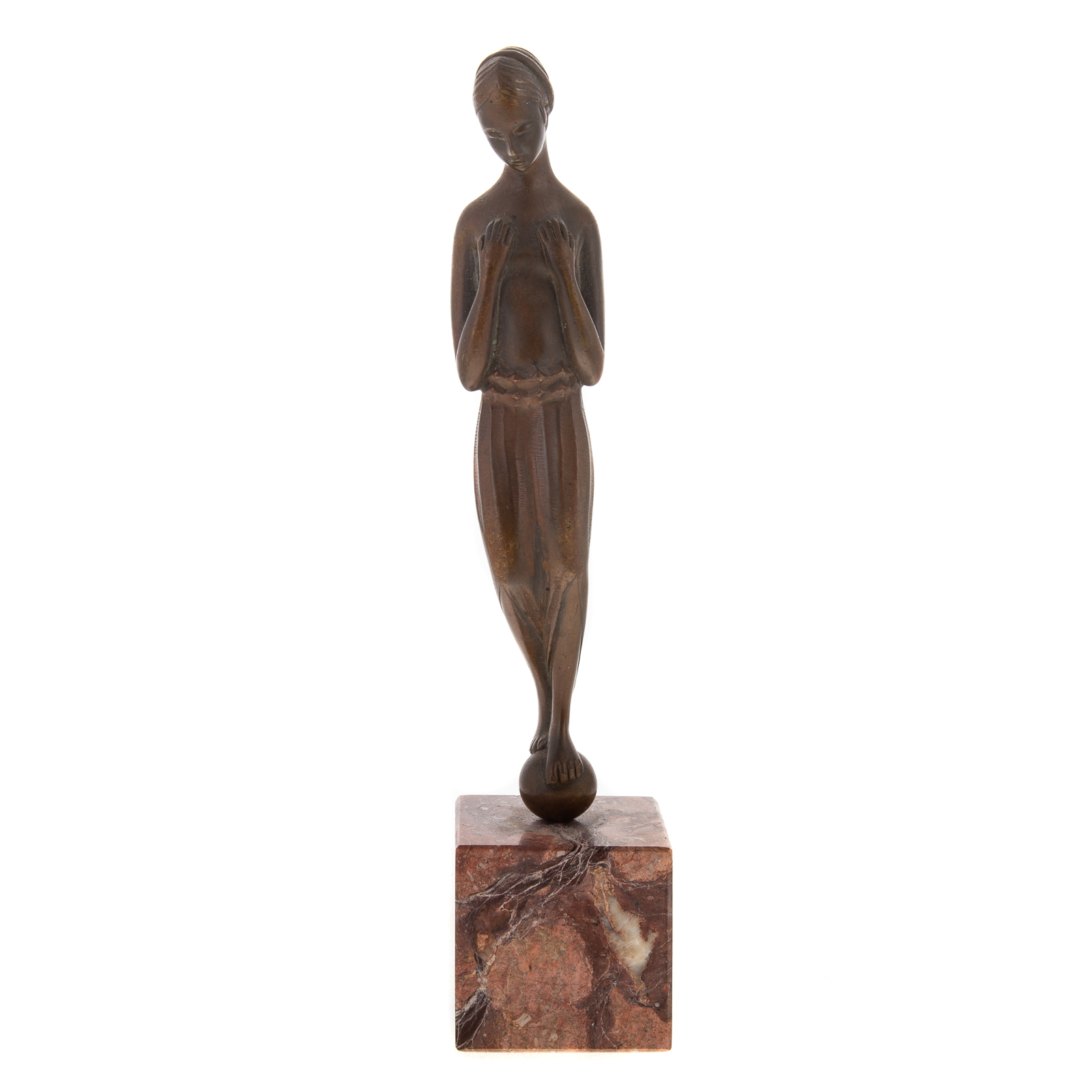 MINIATURE ART DECO BRONZE FEMALE