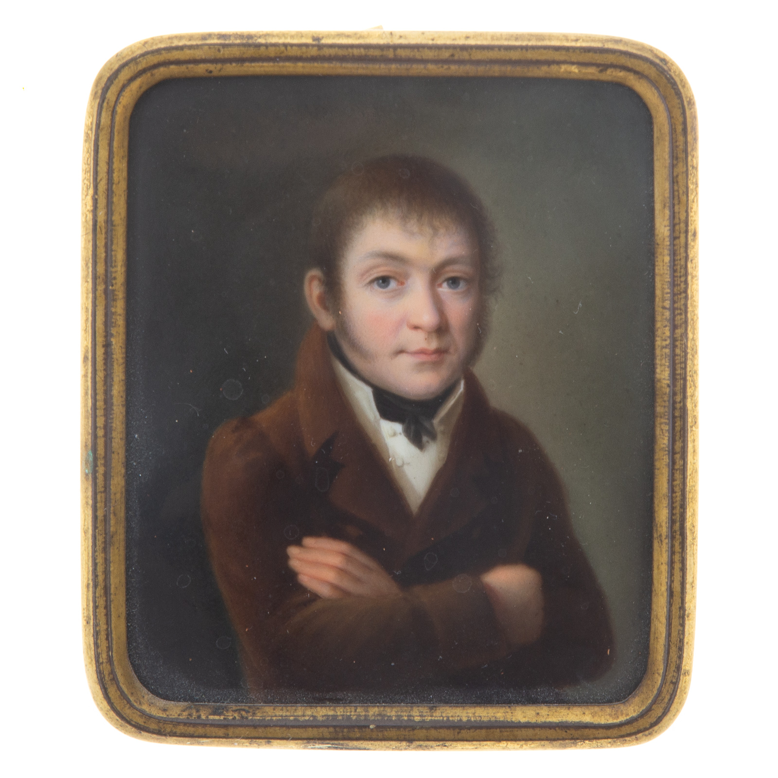 CONTINENTAL PAINTED PORCELAIN PORTRAIT 29e676