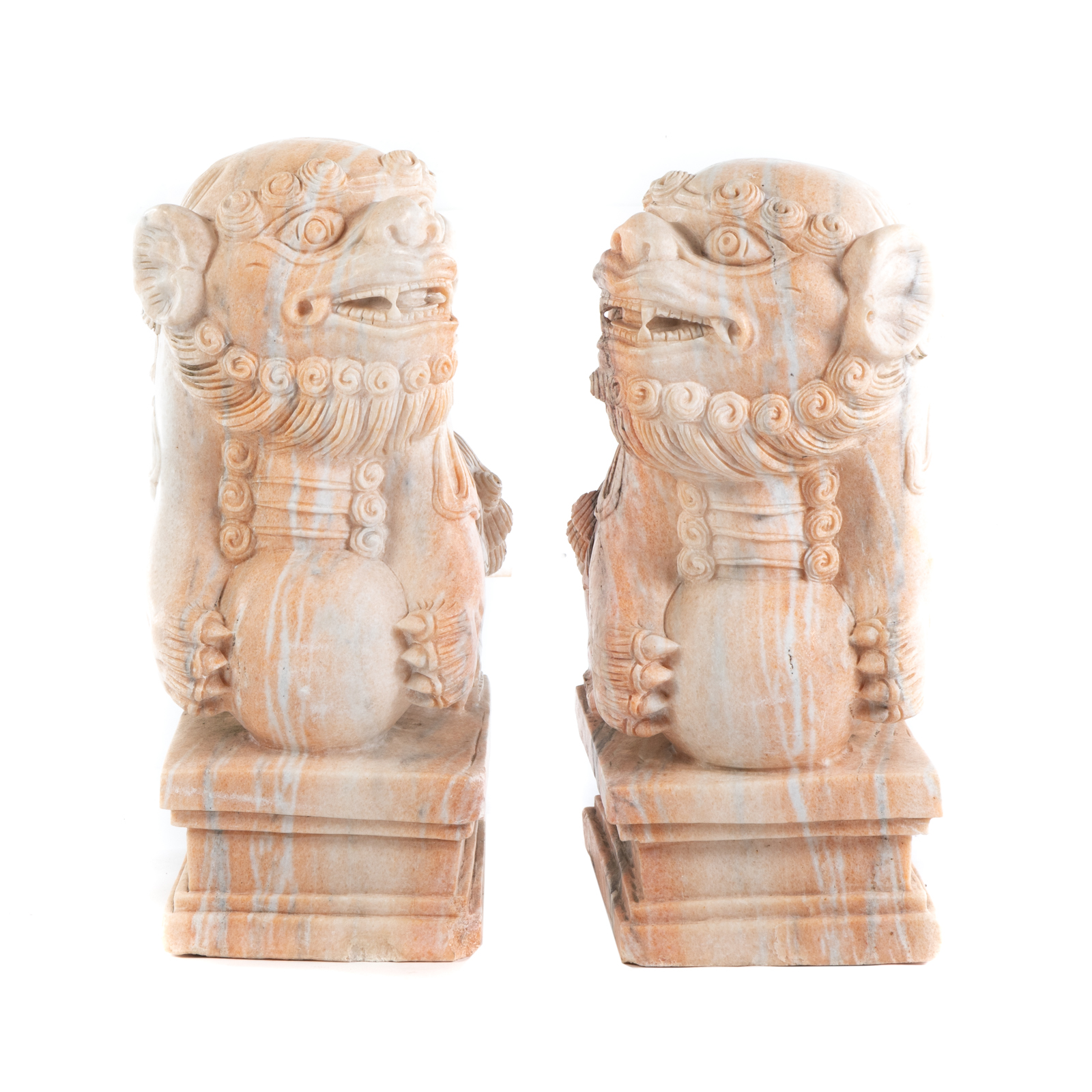 A PAIR OF CHINESE MANNER CARVED