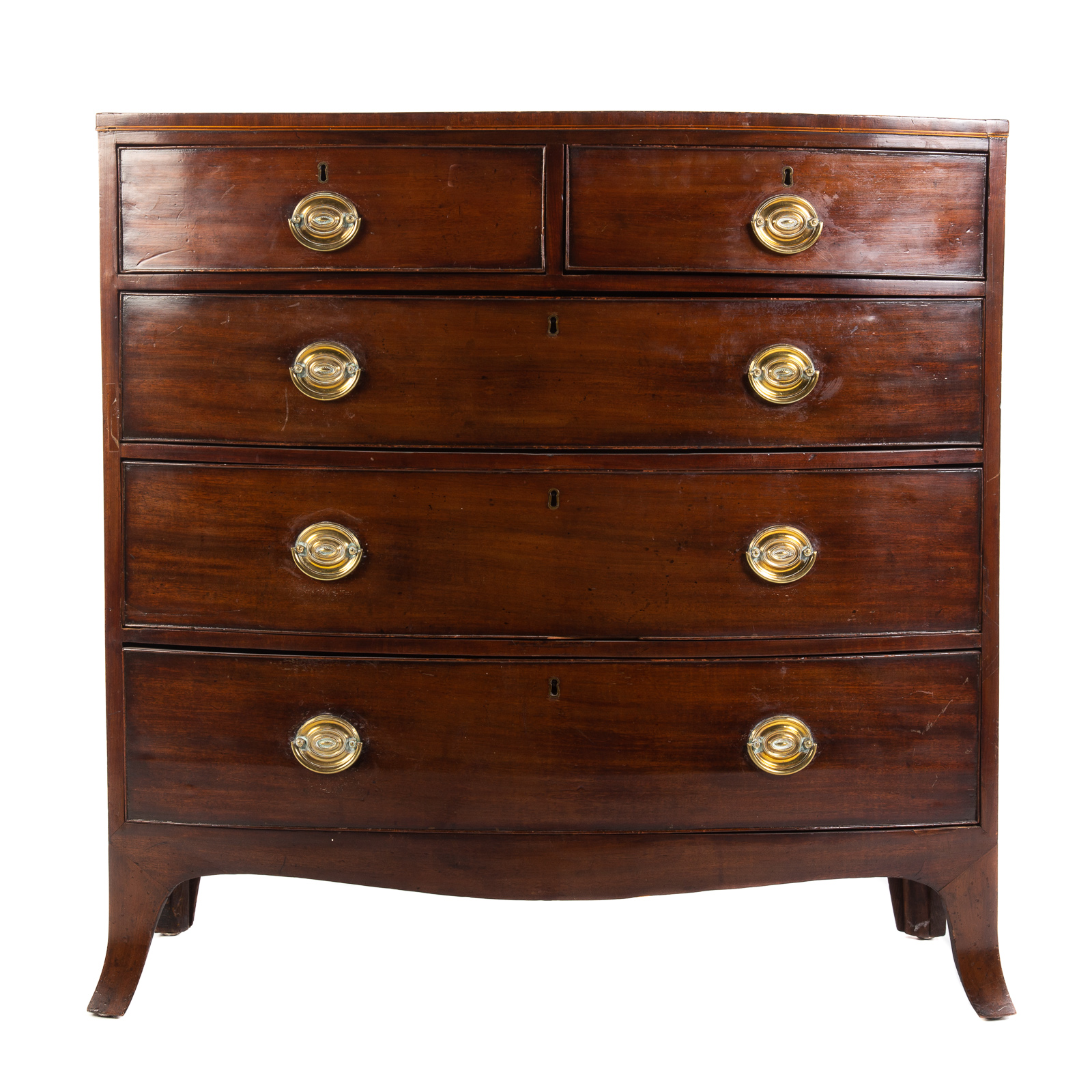GEORGE III MAHOGANY BOW FRONT CHEST