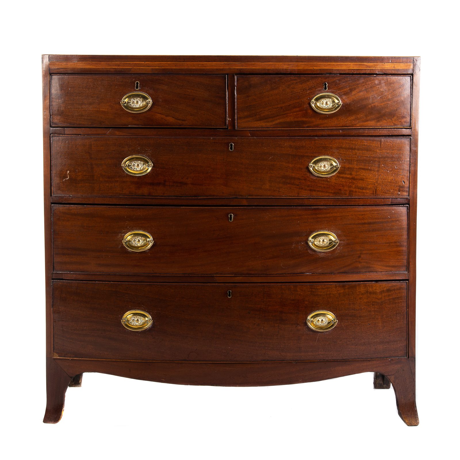 GEORGE III MAHOGANY BOW FRONT CHEST