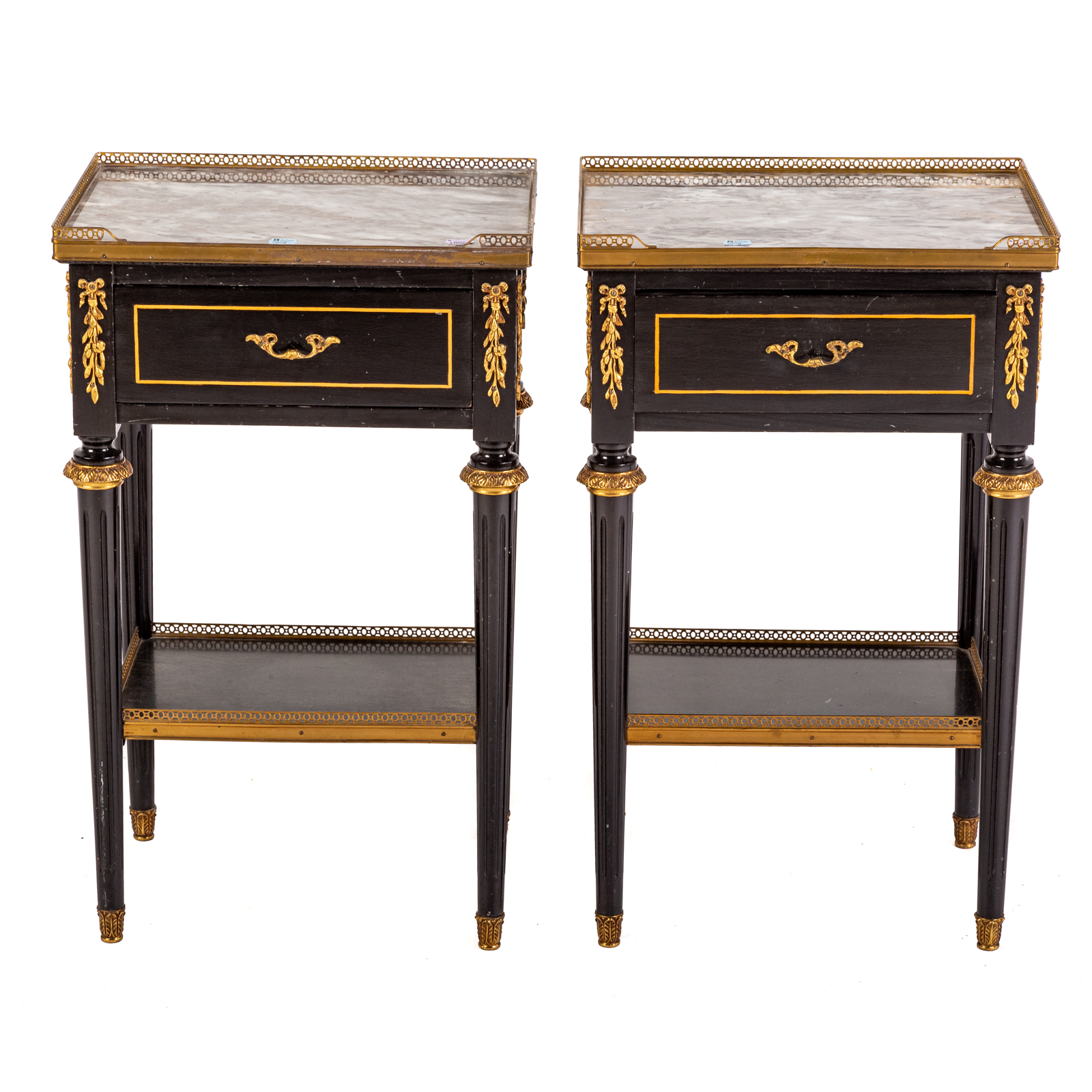 A PAIR OF LOUIS XVI STYLE MARBLE