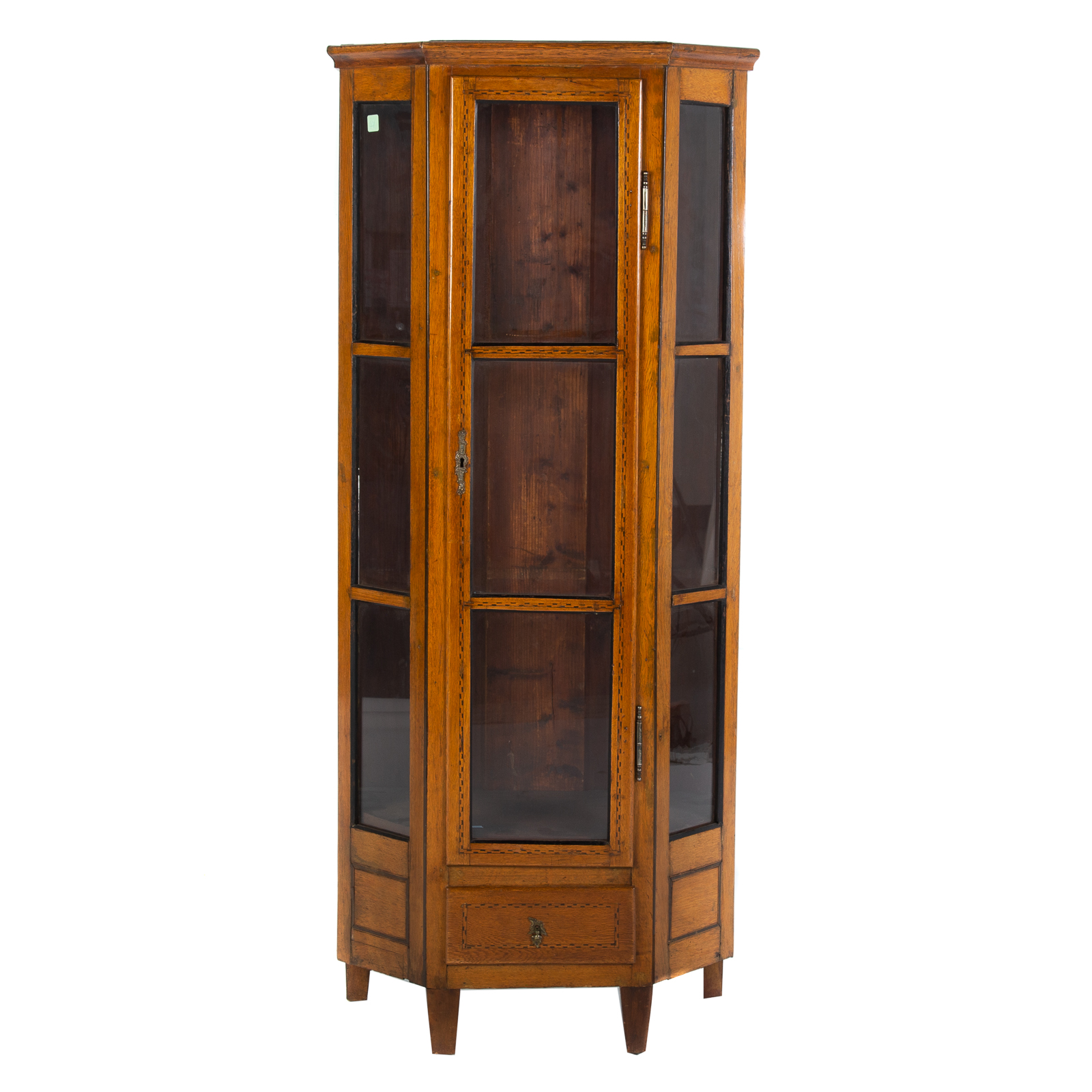 BIEDERMEIER OAK INLAID CURIO CABINET 29e8d3