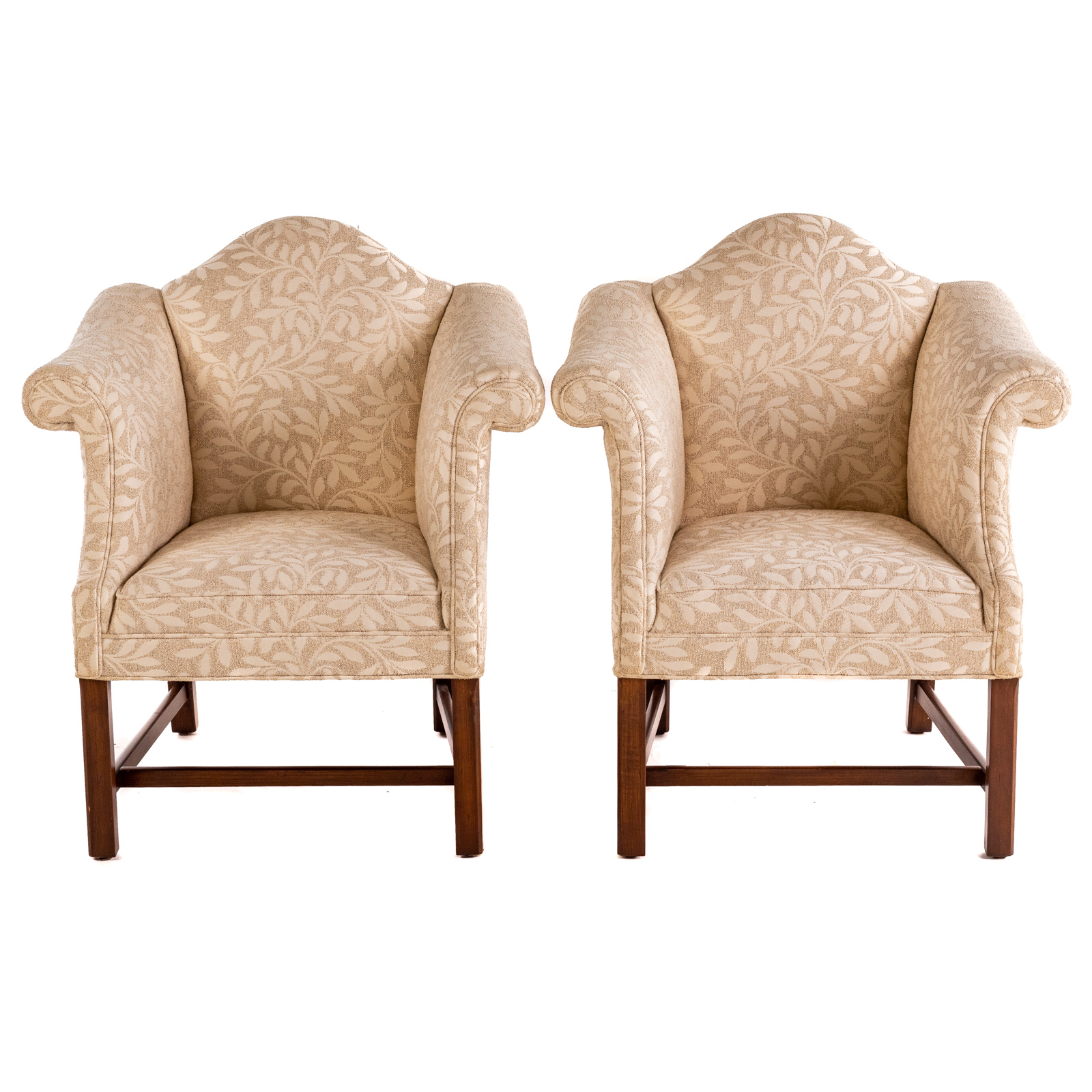 A PAIR OF UPHOLSTERED CHIPPENDALE 29e900