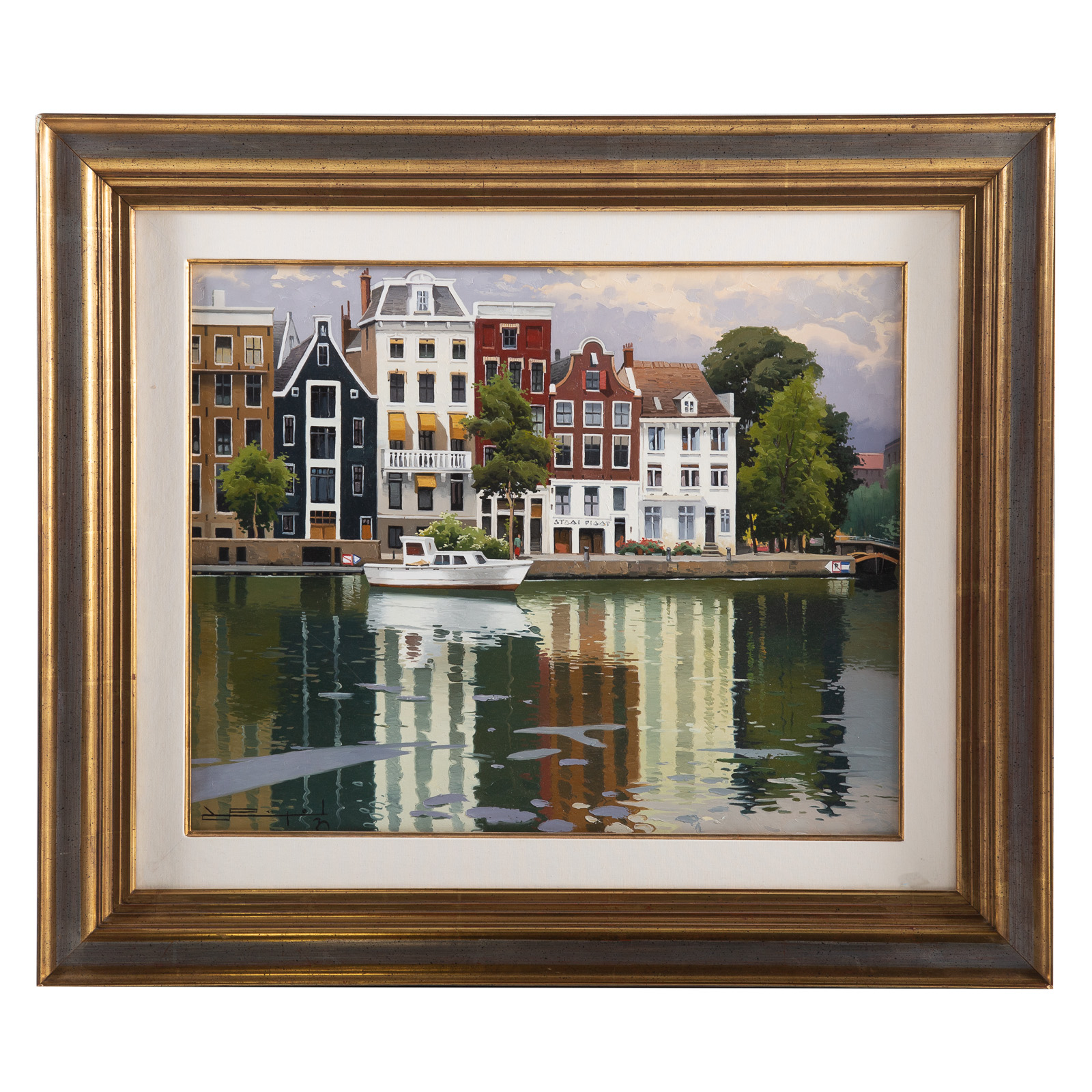 20TH CENTURY. "CANAL AMSTEL," OIL