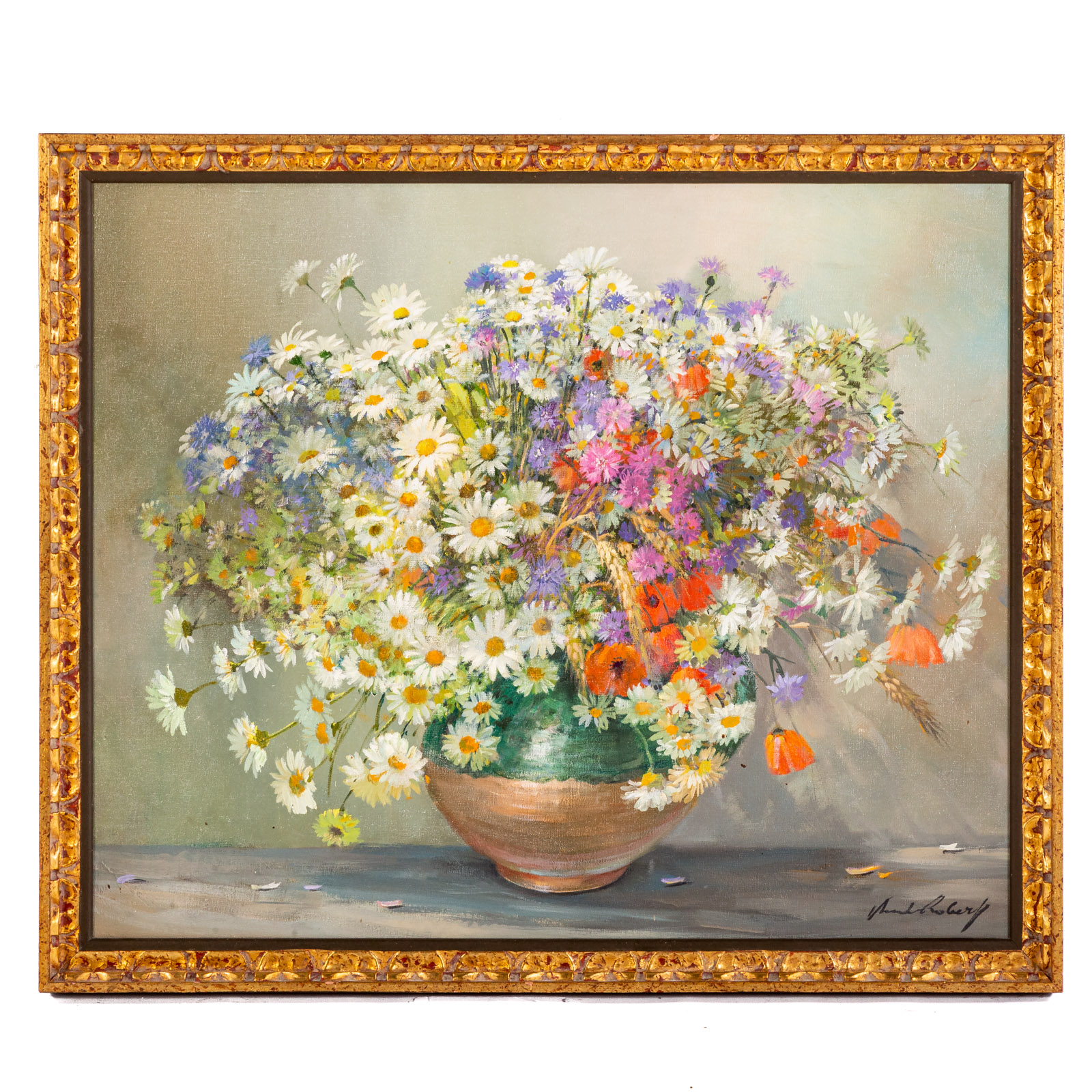 20TH CENTURY. STILL LIFE WITH DAISIES,