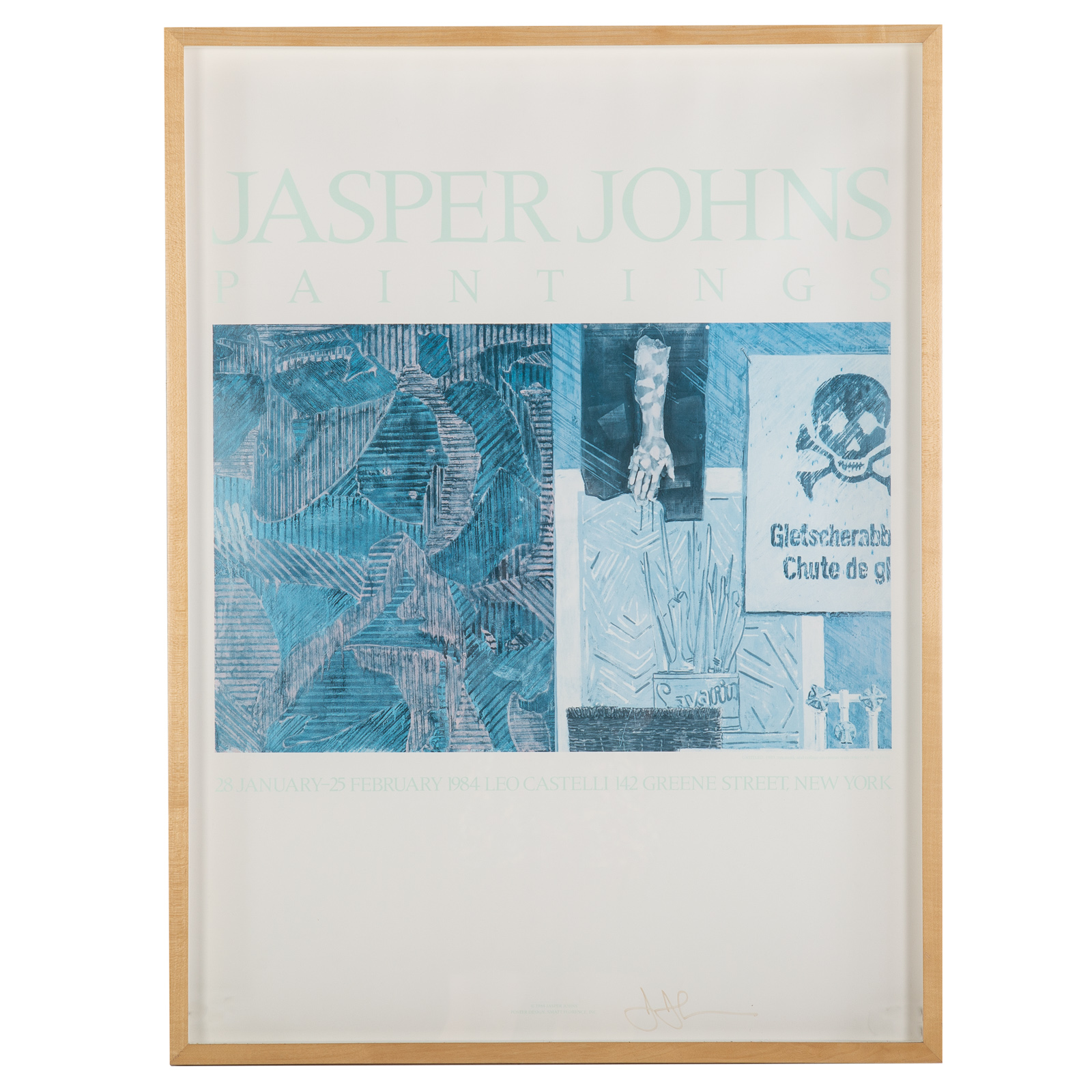 JASPER JOHNS. SIGNED EXHIBITION POSTER