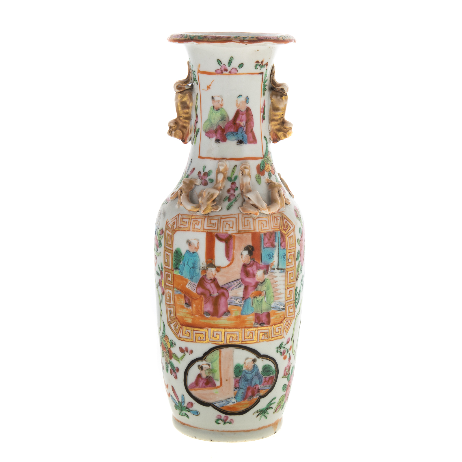 CHINESE EXPORT ROSE MANDARIN VASE