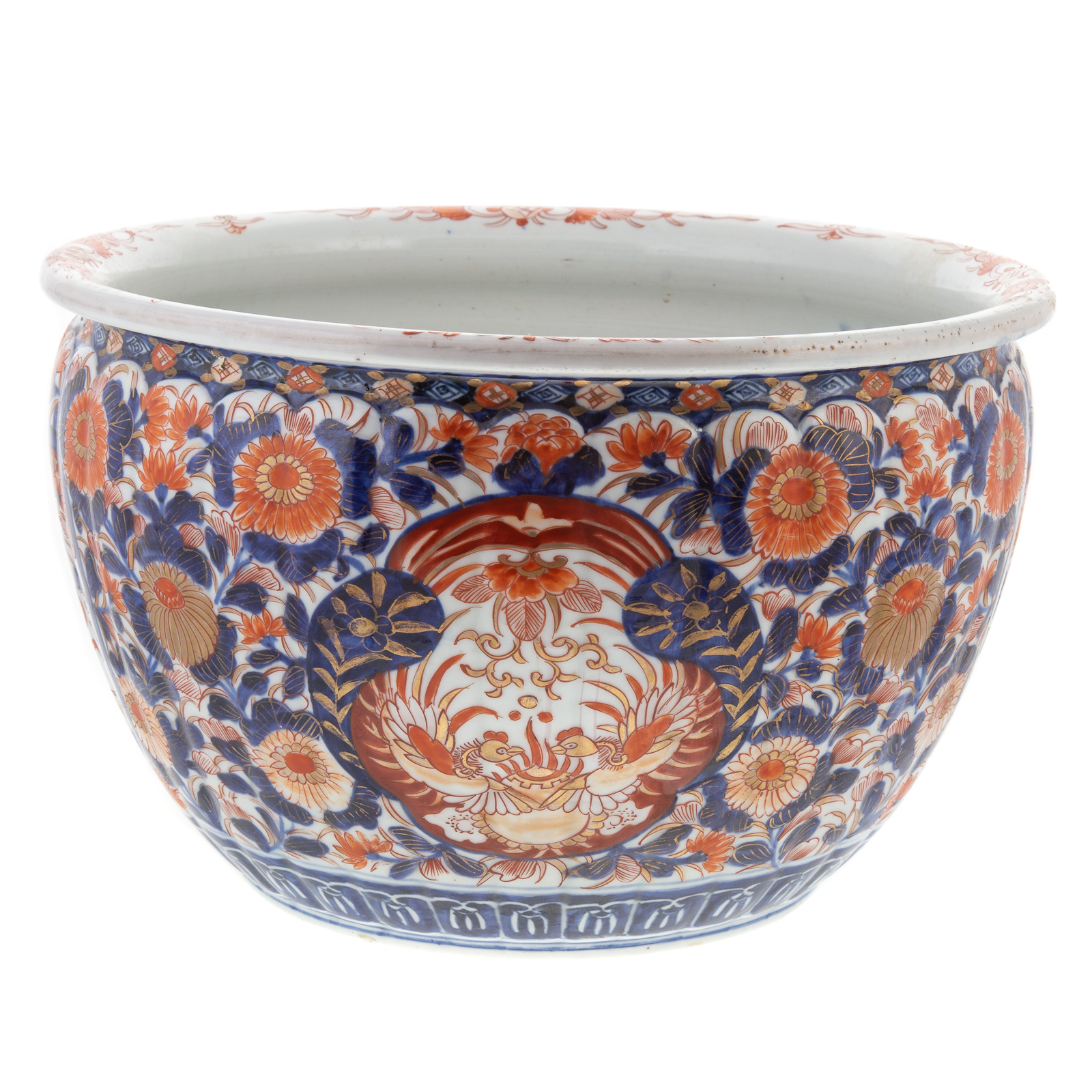 JAPANESE IMARI PORCELAIN FISHBOWL Circa