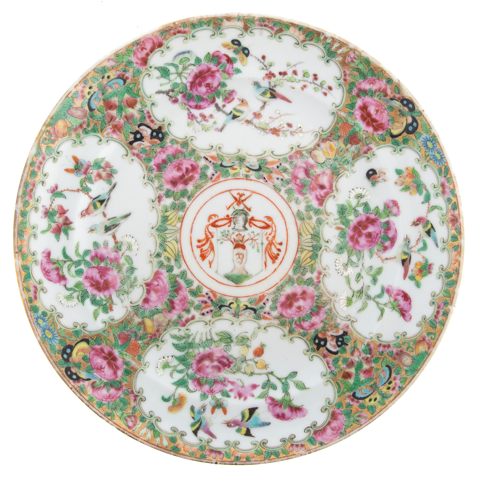 CHINESE EXPORT ROSE CANTON ARMORIAL