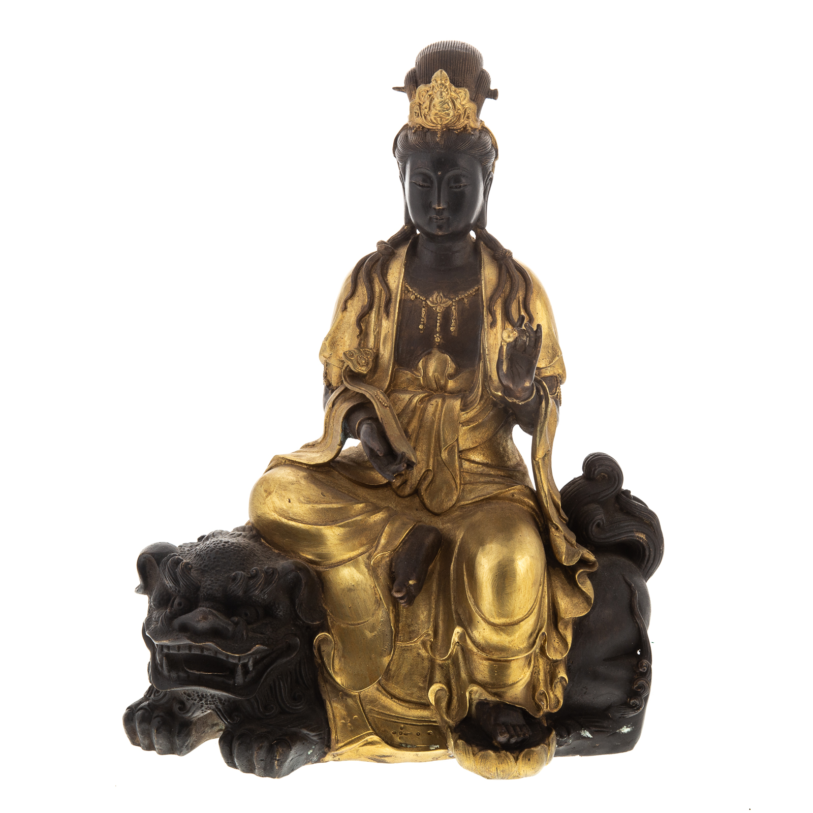 CHINESE BRONZE/GILT BRONZE QUAN YIN