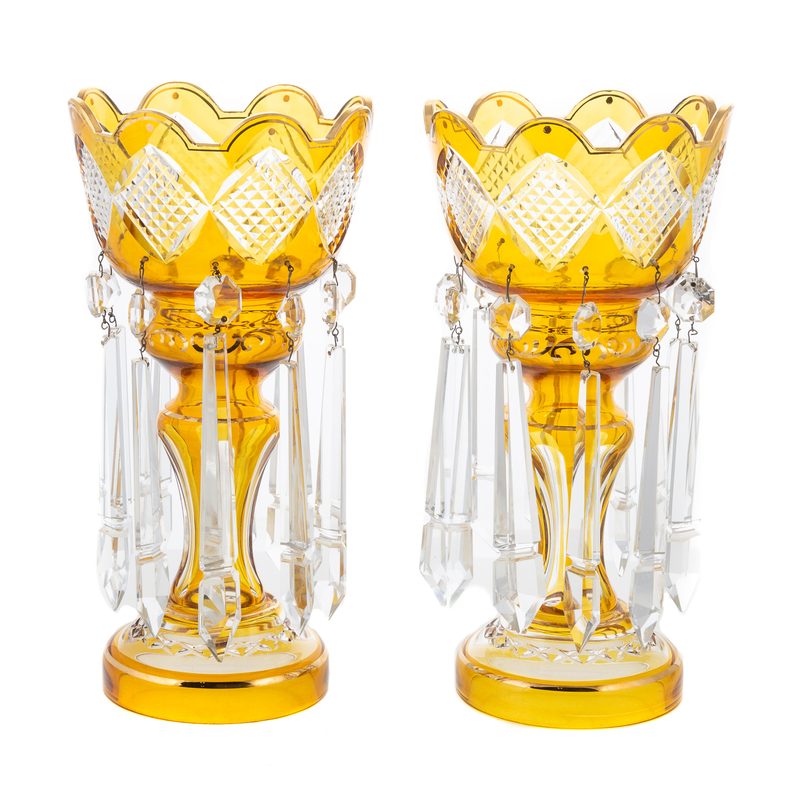 A PAIR OF BOHEMIAN STYLE GLASS