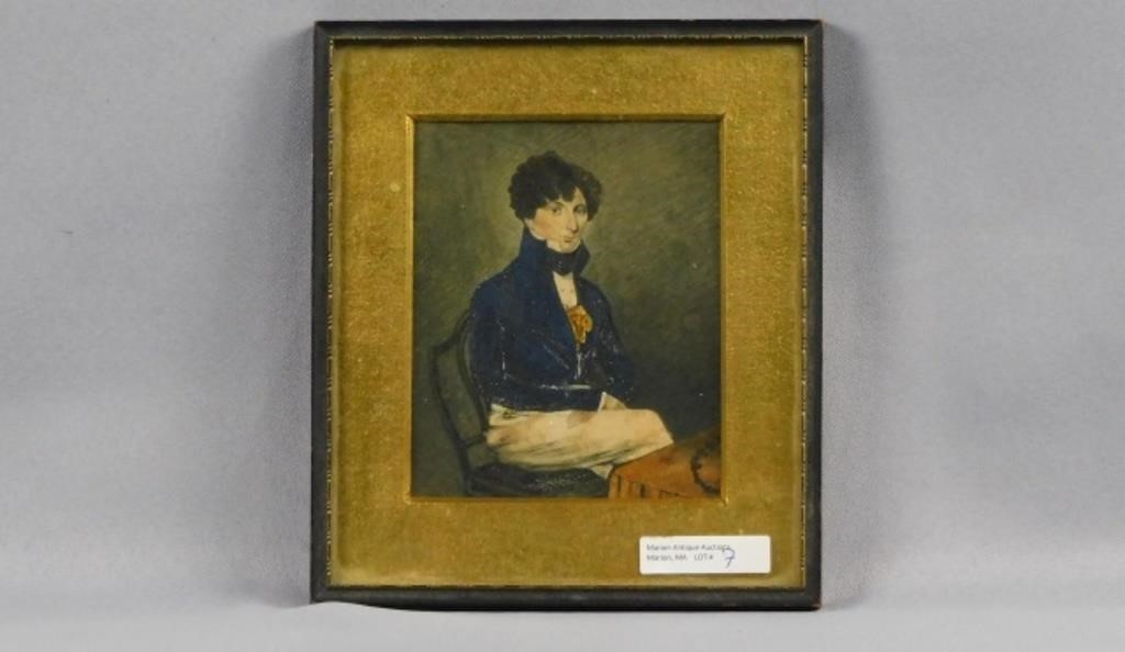 MINIATURE PORTRAIT OF A YOUNG SEATED