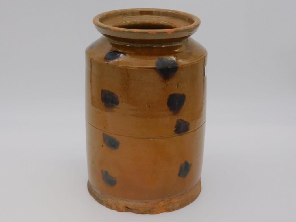 A REDWARE STORAGE JAR WITH DARK 29ec19