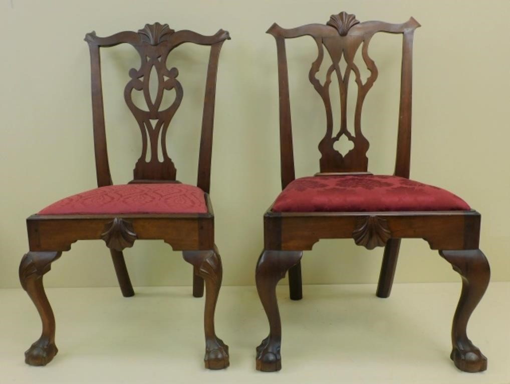  2 CHIPPENDALE SIDE CHAIRS 18TH 29ec26