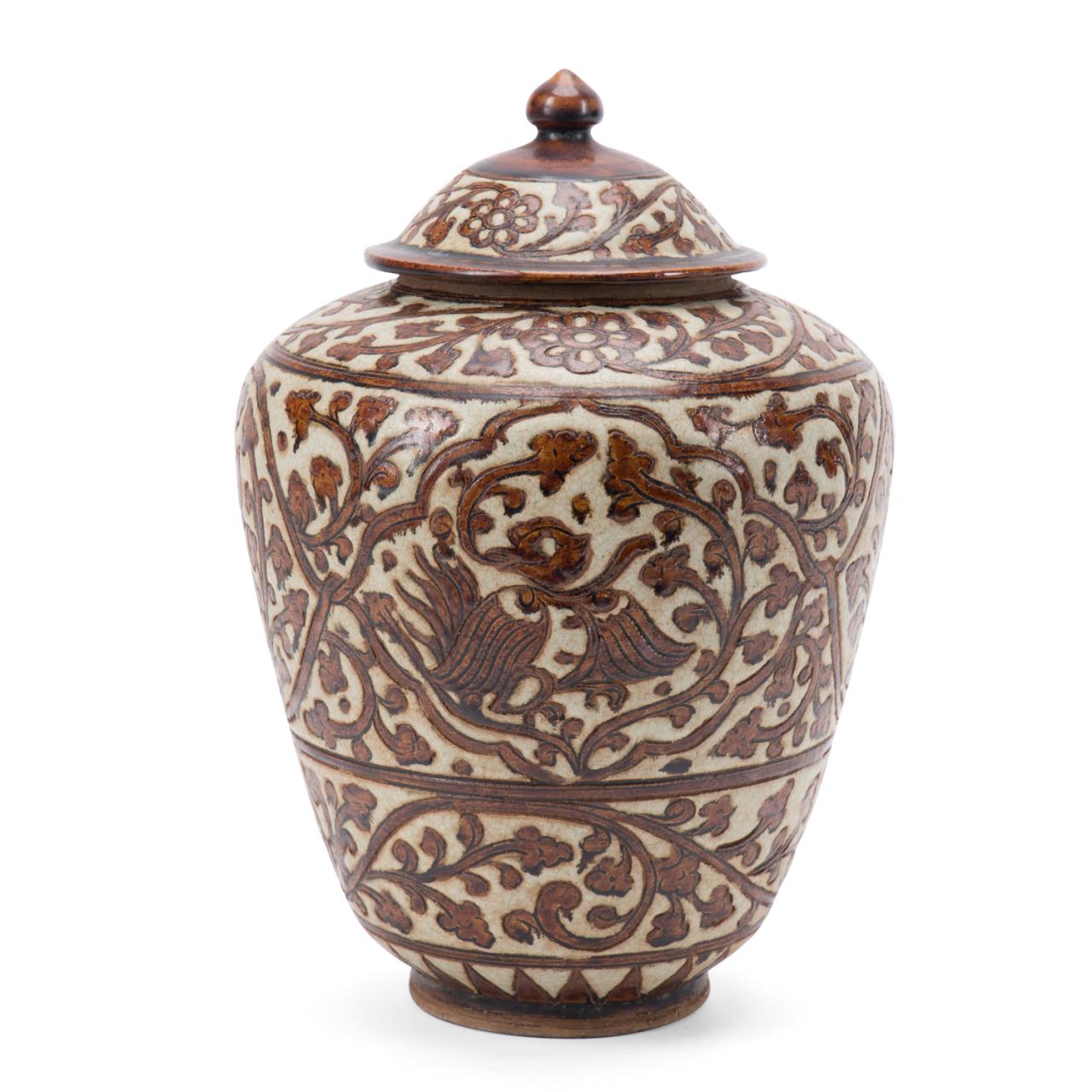 CHINESE SONG STYLE LIDDED STONEWARE