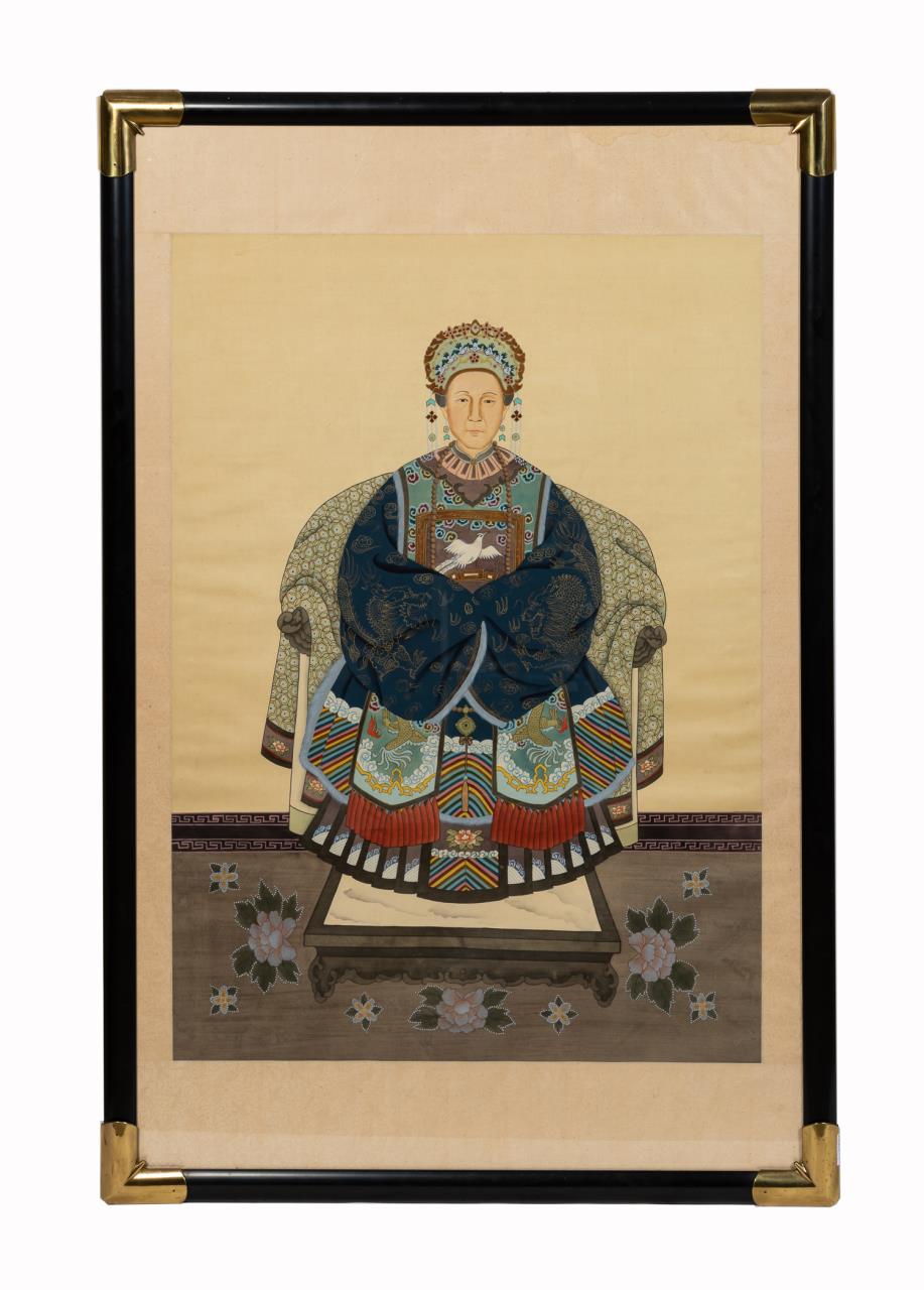 FRAMED CHINESE ANCESTOR PORTRAIT Framed