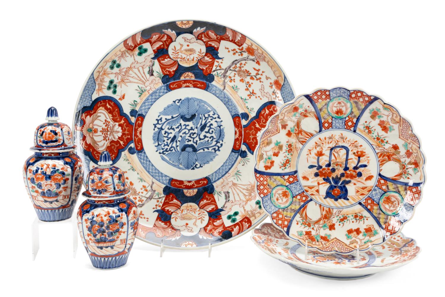 5PCS JAPANESE IMARI PORCELAIN Five