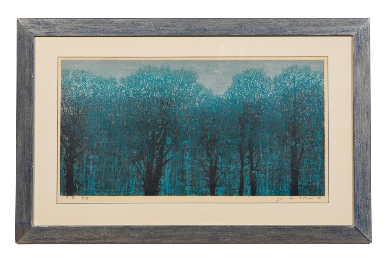 JOICHI HOSHI "BLUE FOREST" FRAMED